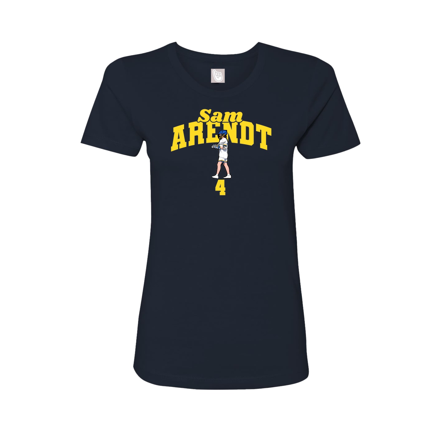 Fitted Women's Tee — Signature Arch in Navy