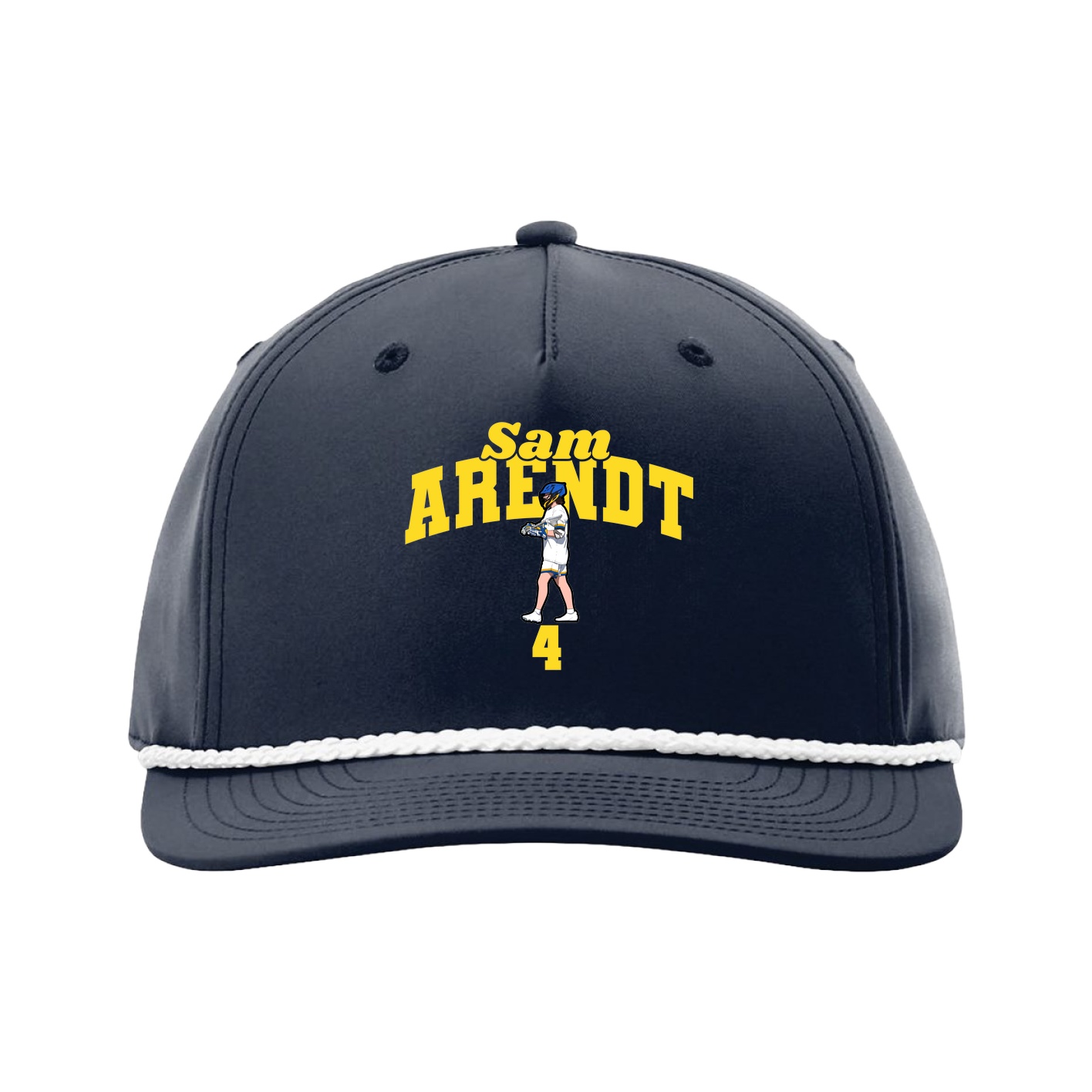 Five-Panel Classic Rope Cap — Signature Arch in Navy