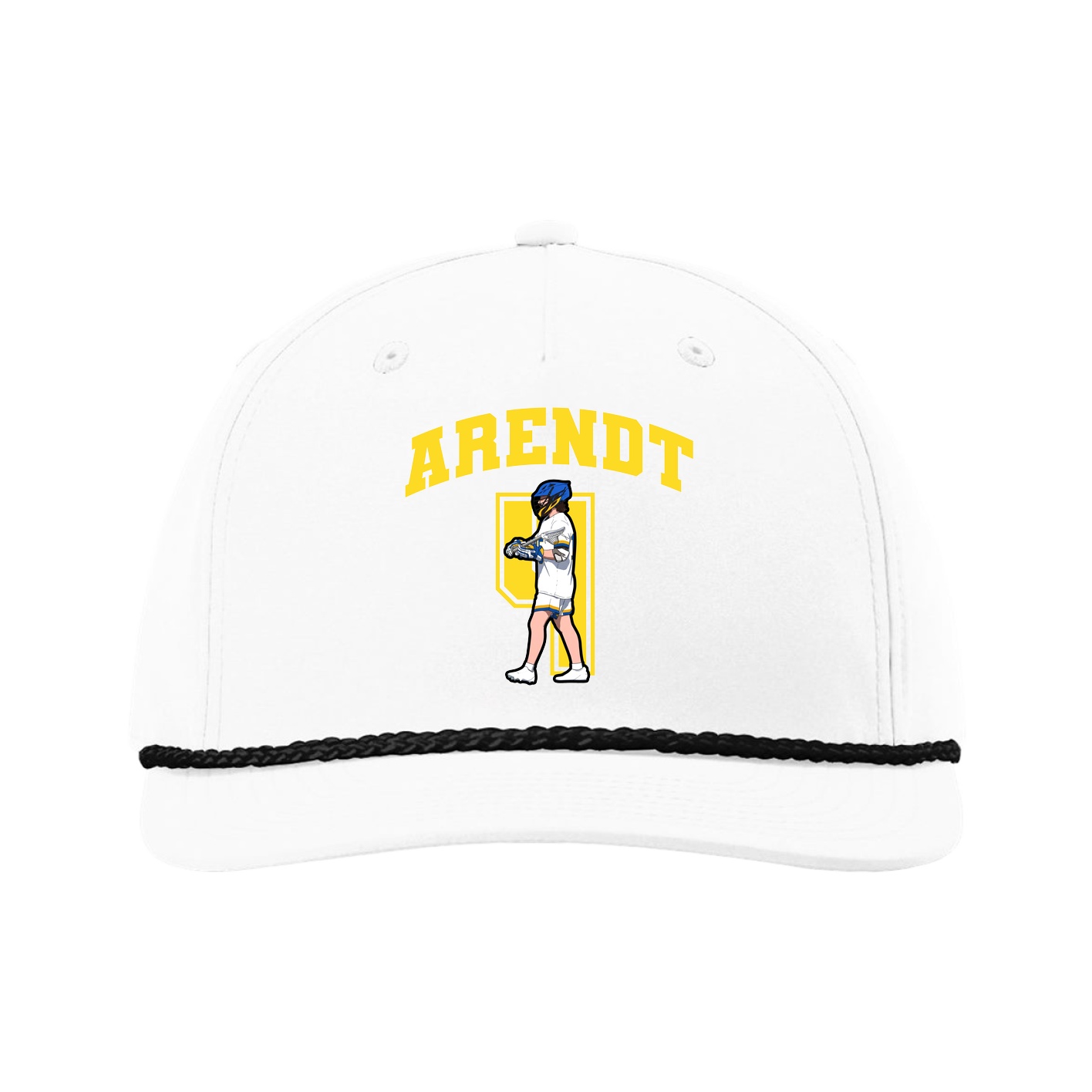 Five-Panel Classic Rope Cap — Number in White