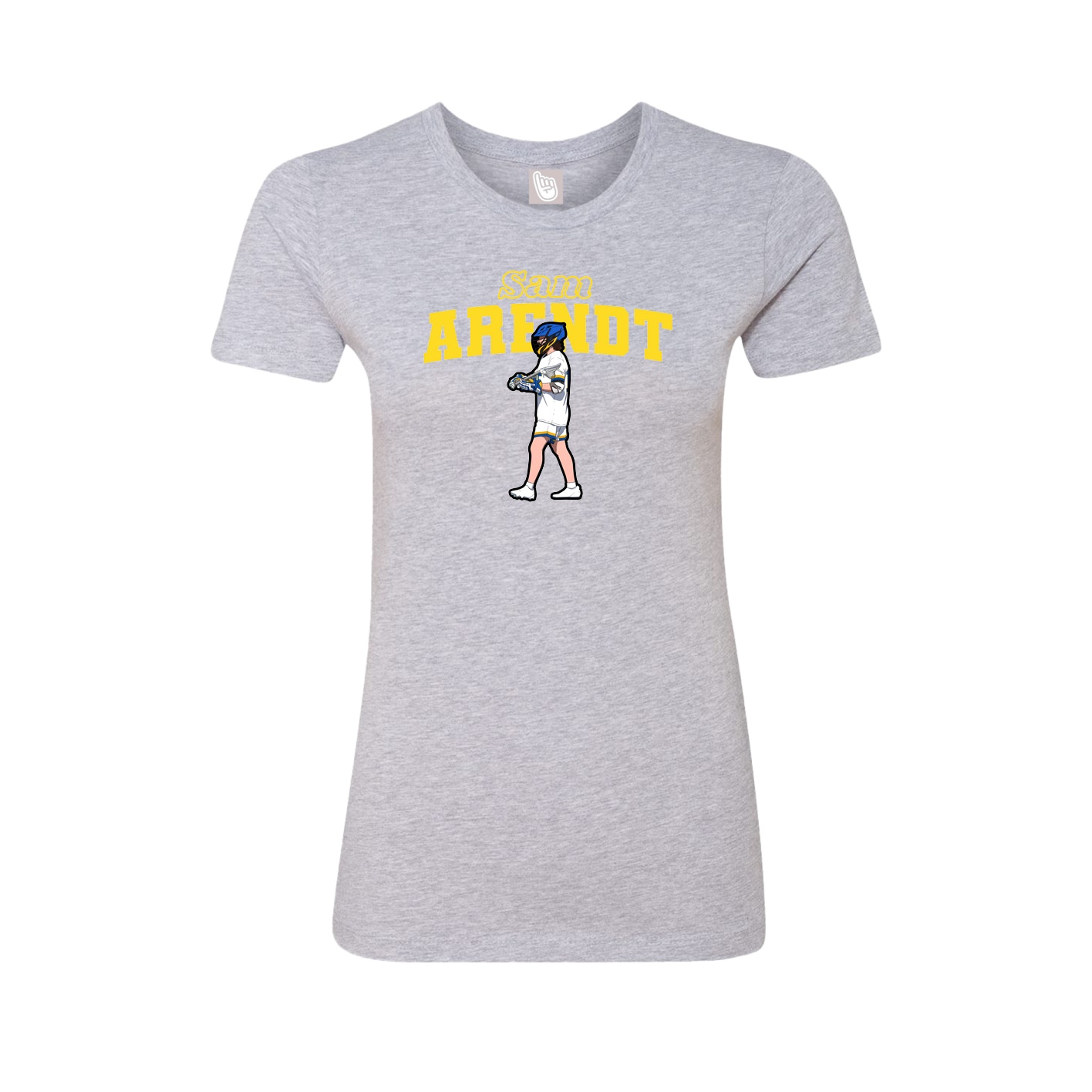 Fitted Women's Tee — Name Arch in Grey
