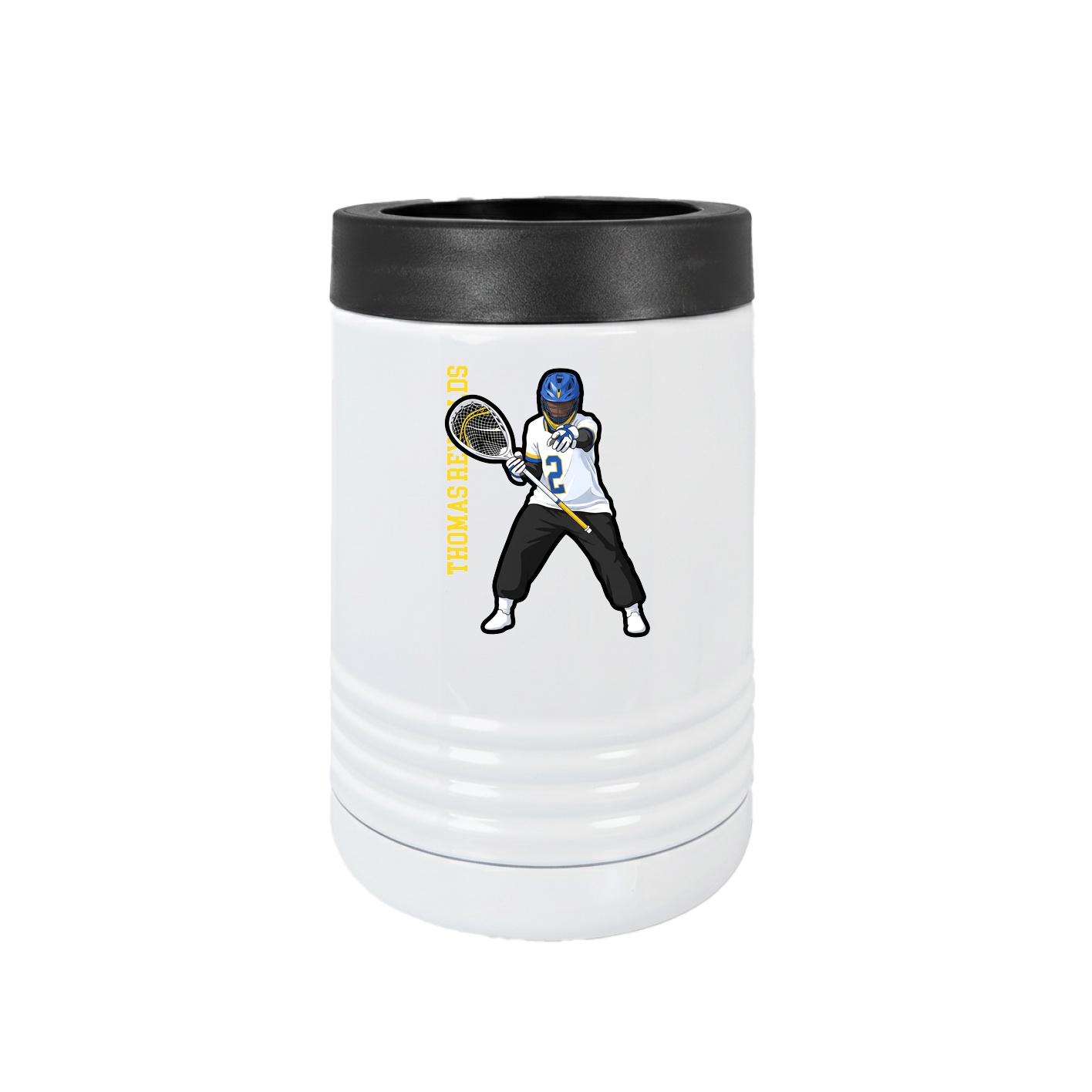 Beverage Holder — Name Vertical in White