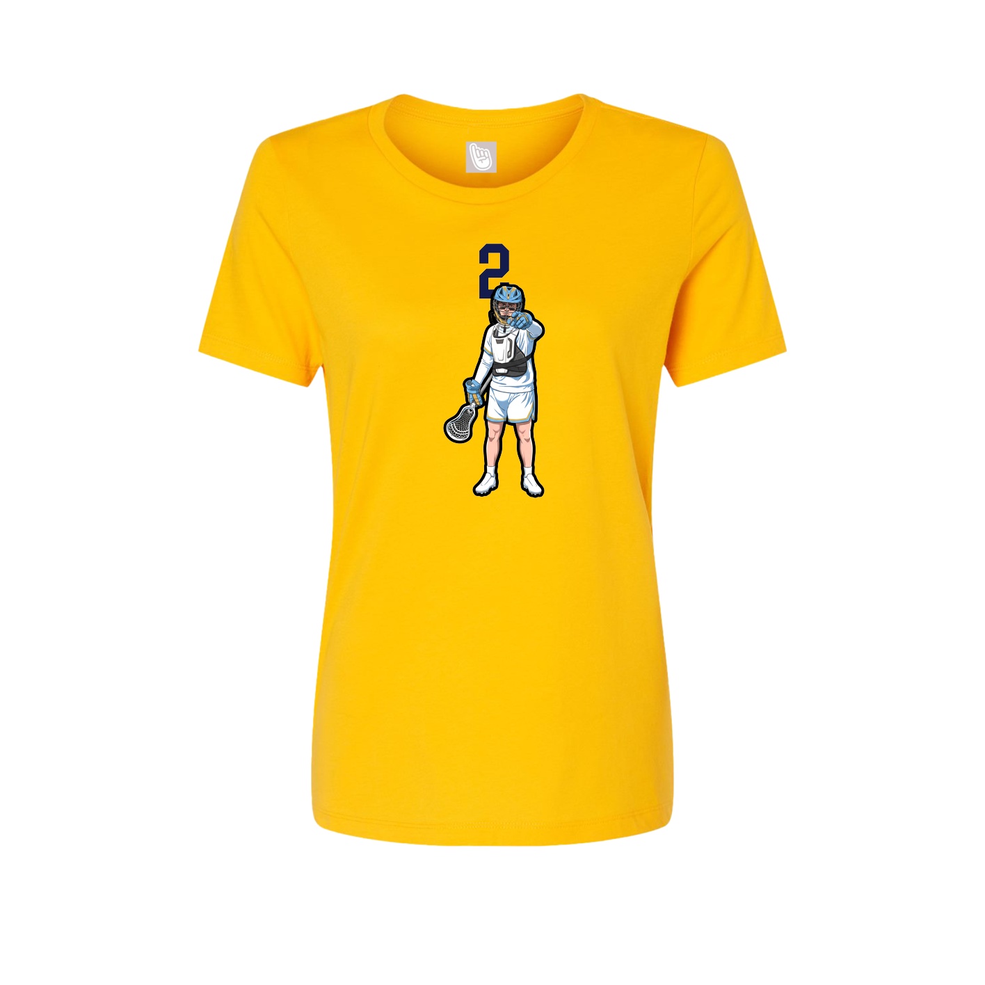 Fitted Women's Tee — Number Top in Gold