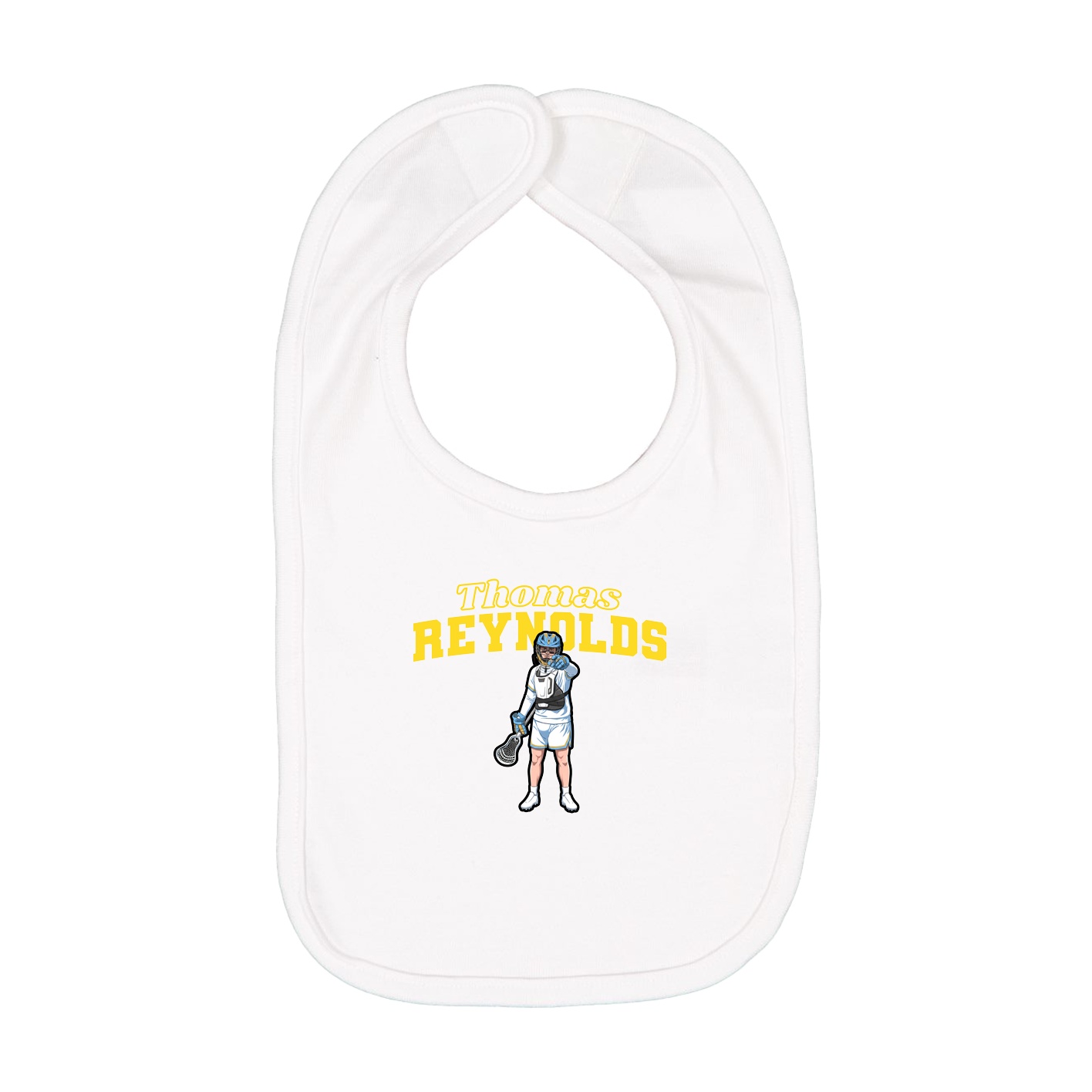 Infant Bib — Name Arch in White