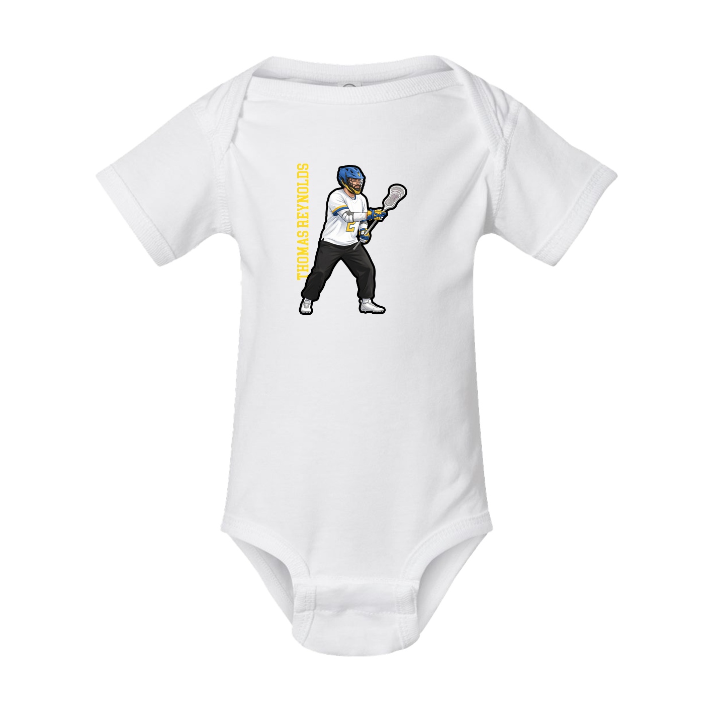 Baby Onesie — Name Vertical in White