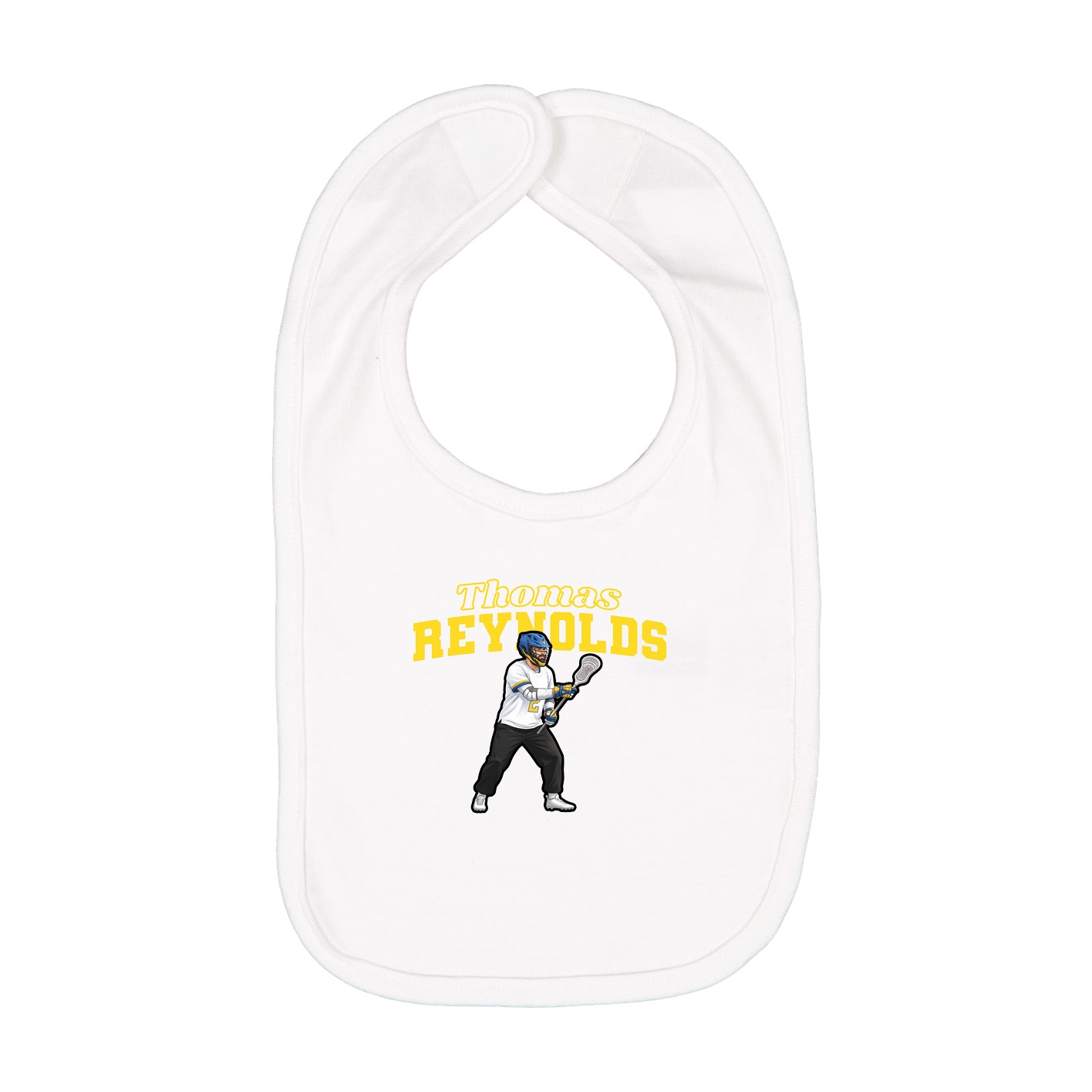 Infant Bib — Name Arch in White