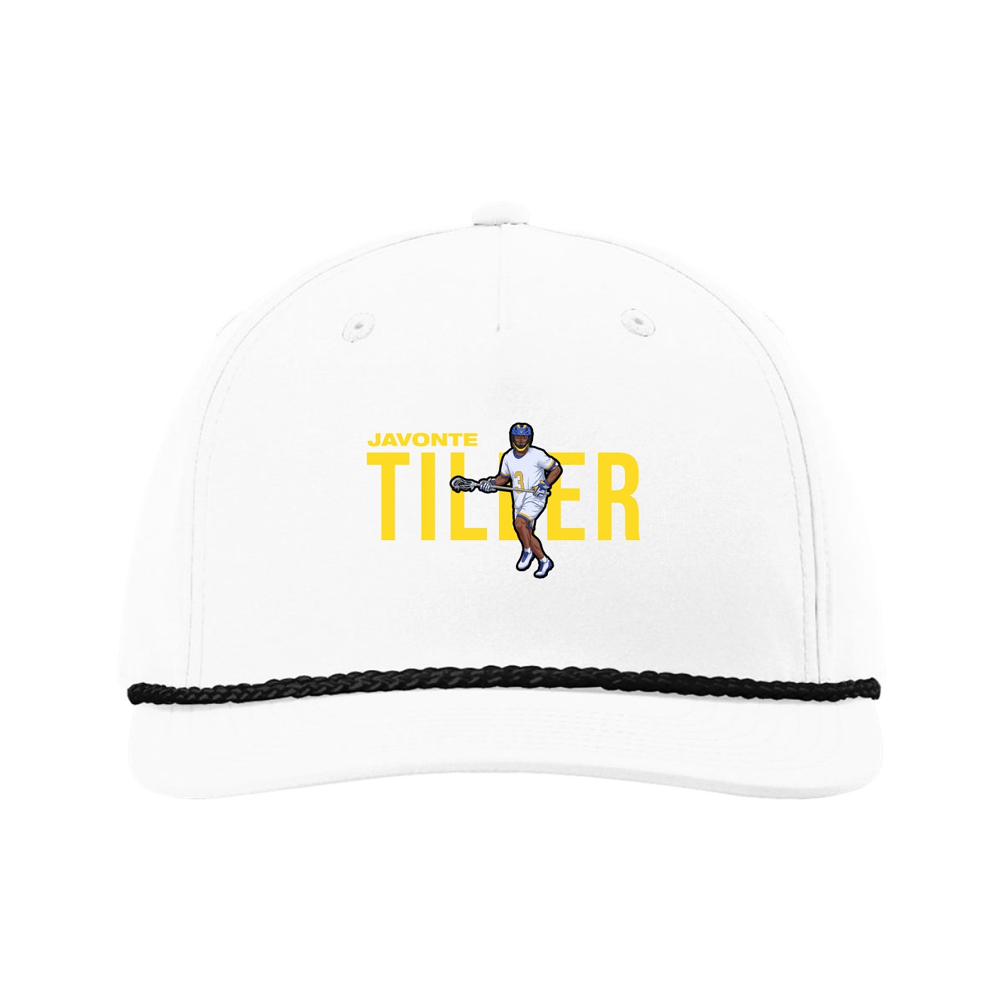 Five-Panel Classic Rope Cap — Player Name in White