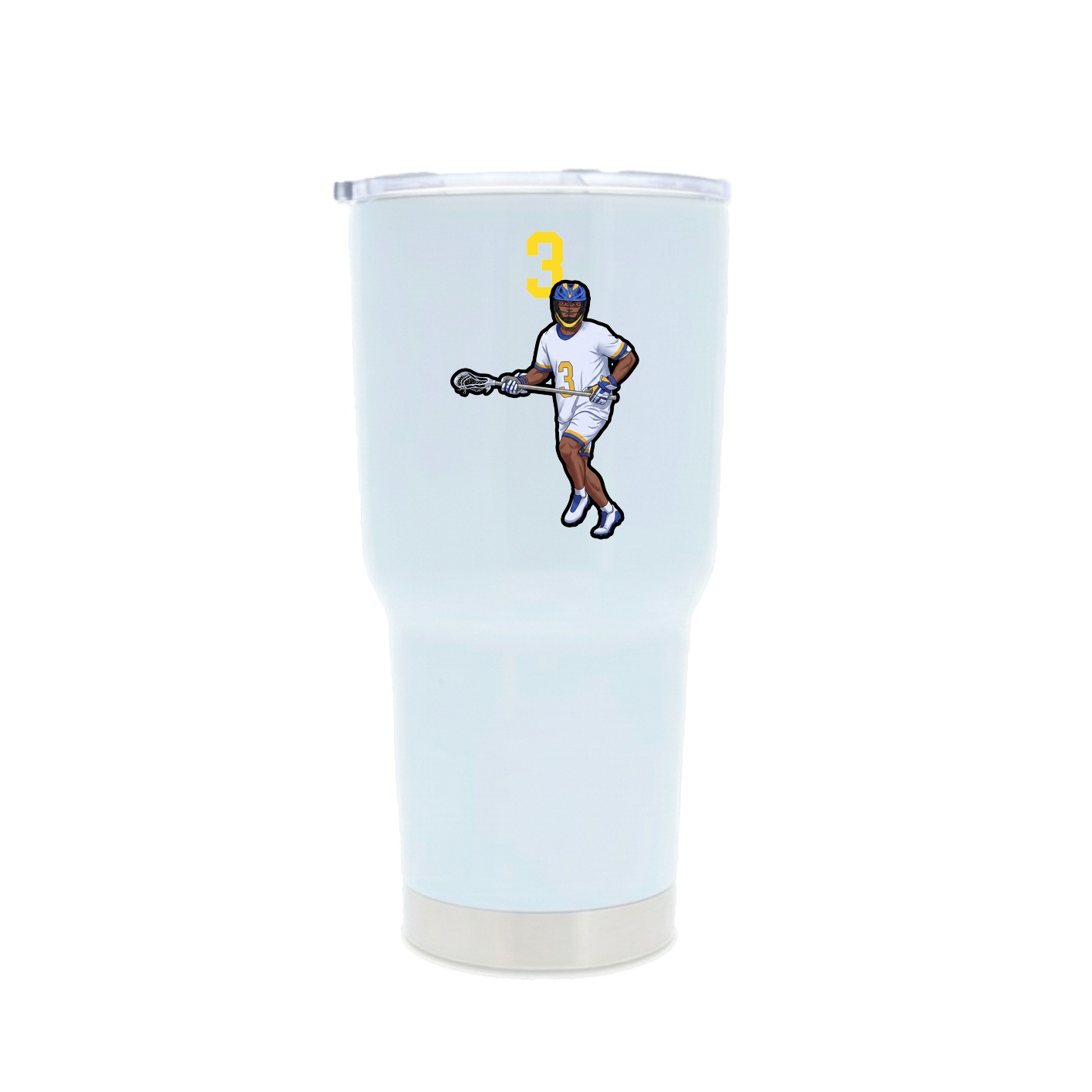 30oz Stainless Steel Tumbler — Number Top in White