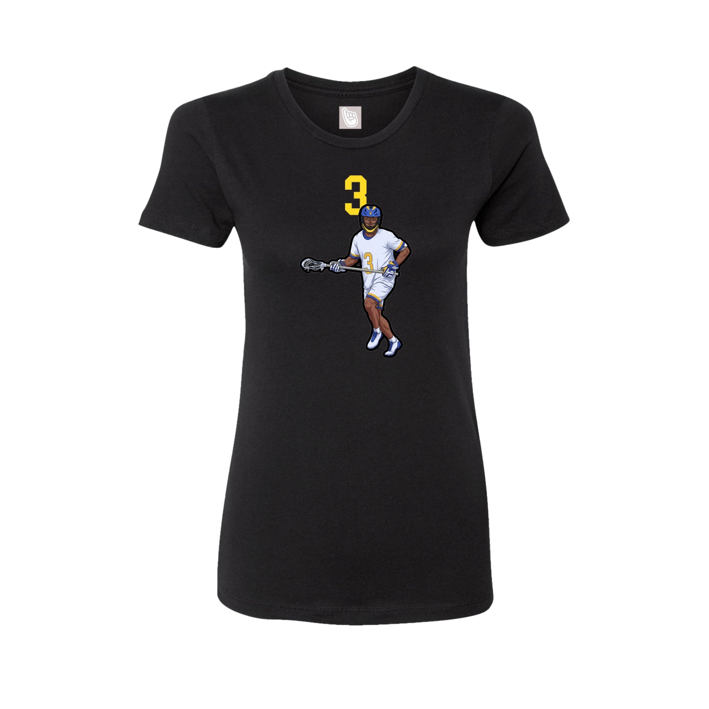 Fitted Women's Tee — Number Top in Black