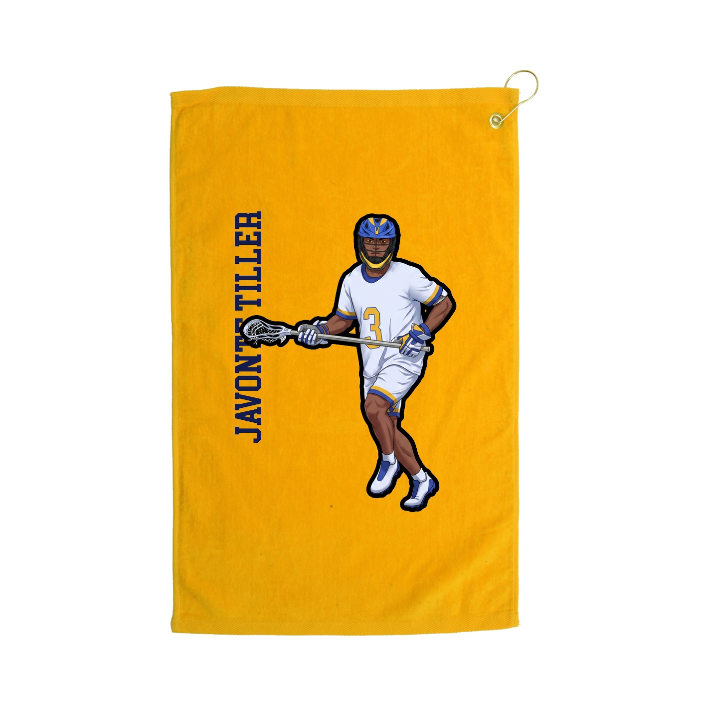 Golf Towel — Name Vertical in Gold