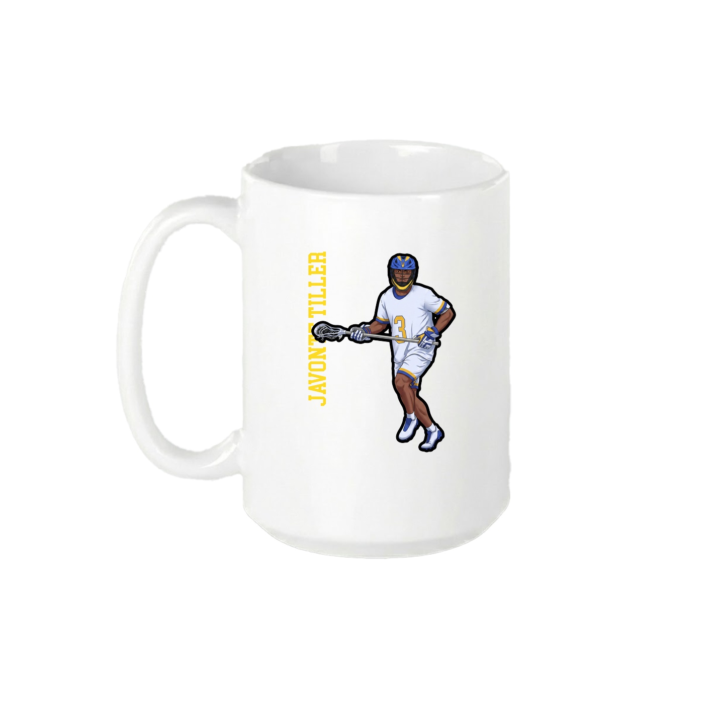 15oz Coffee Mug — Name Vertical in White