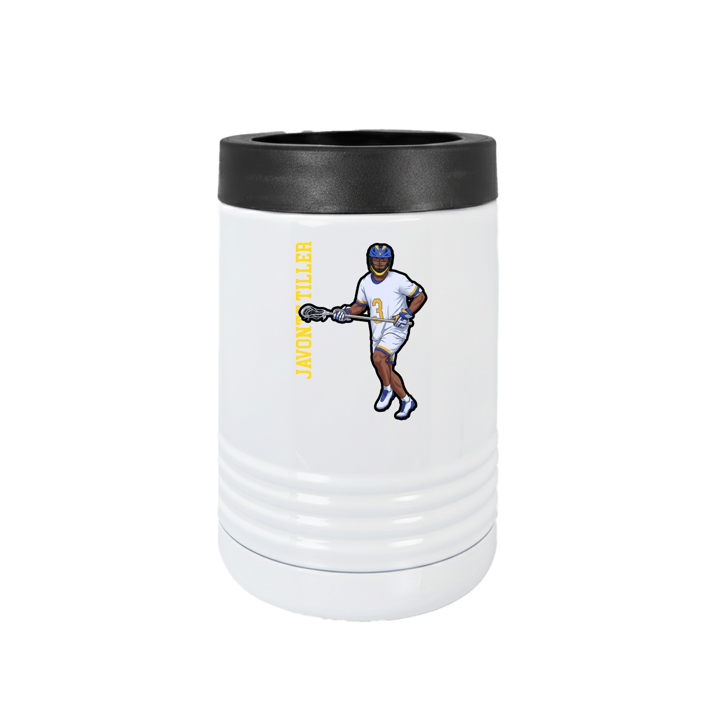 Beverage Holder — Name Vertical in White