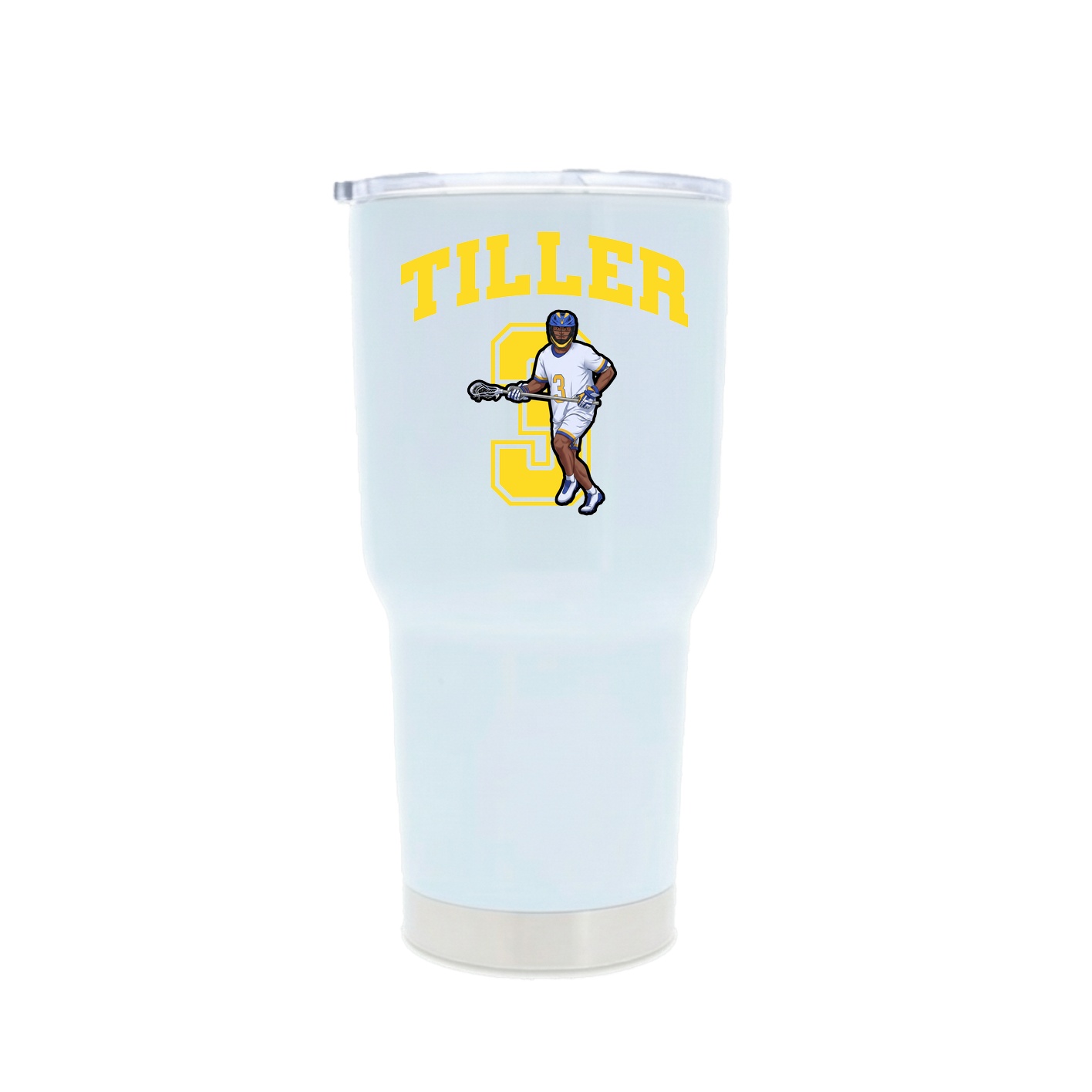 30oz Stainless Steel Tumbler — Number in White