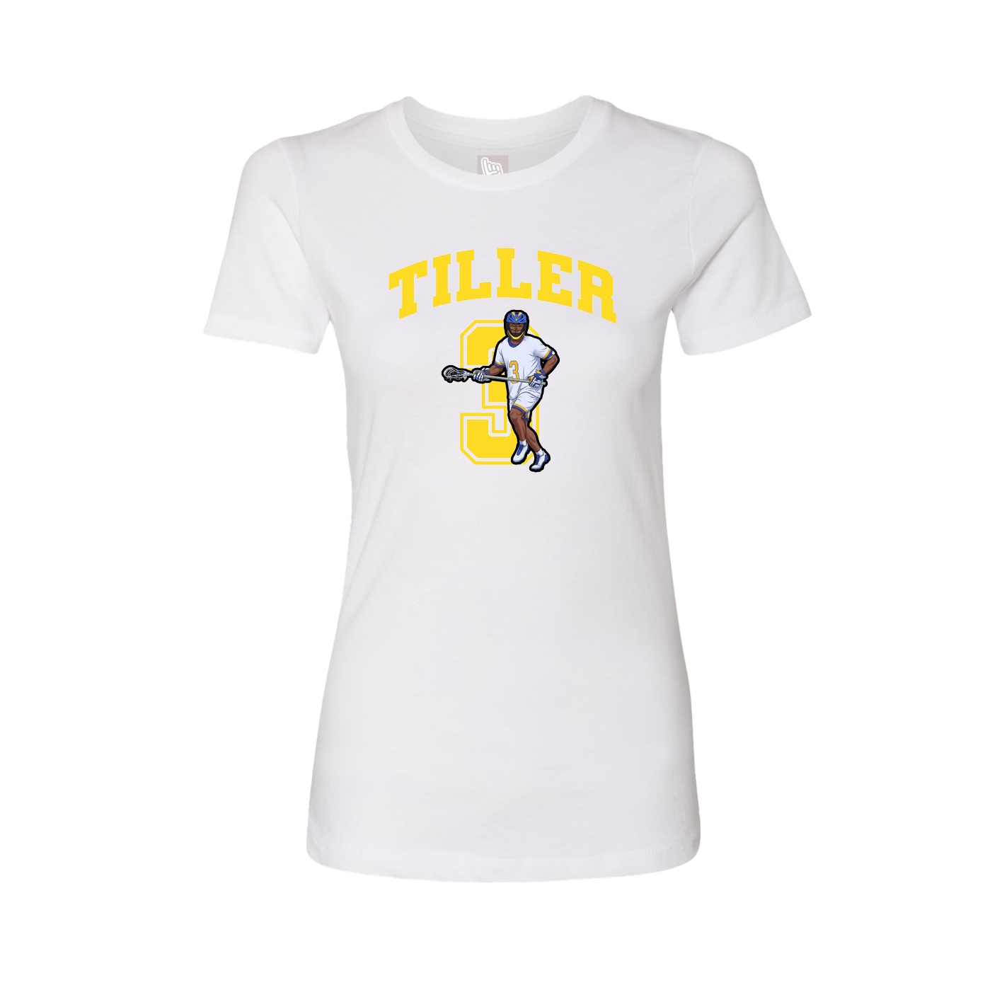 Fitted Women's Tee — Number in White