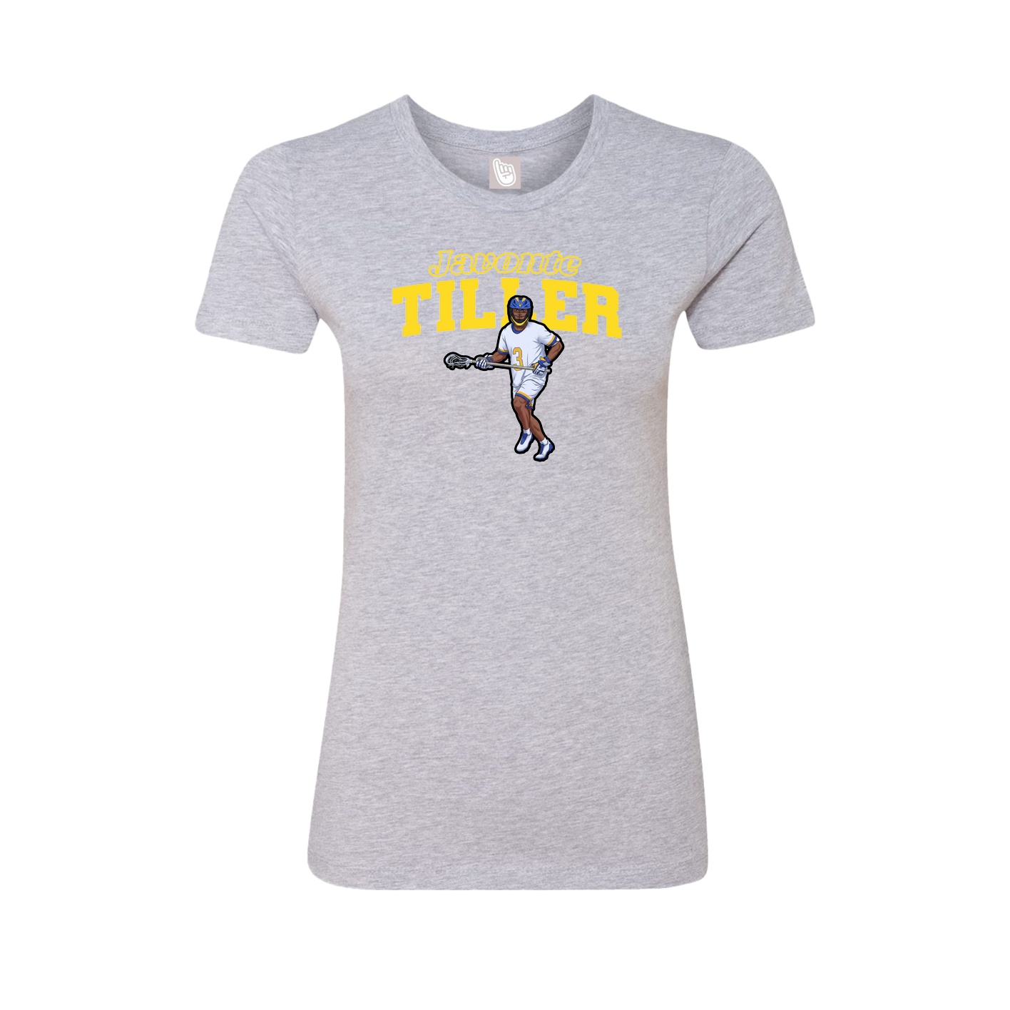 Fitted Women's Tee — Name Arch in Grey