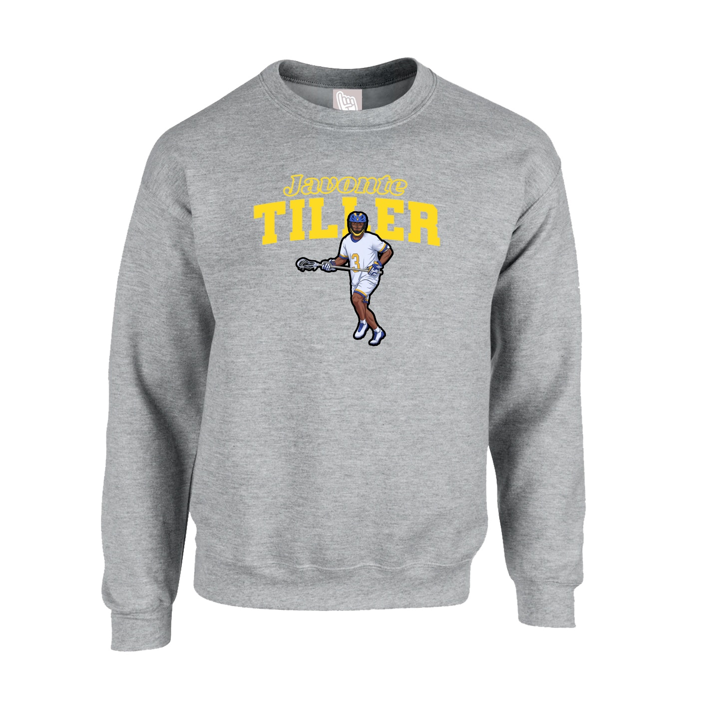 Fleece Crew — Name Arch in Grey