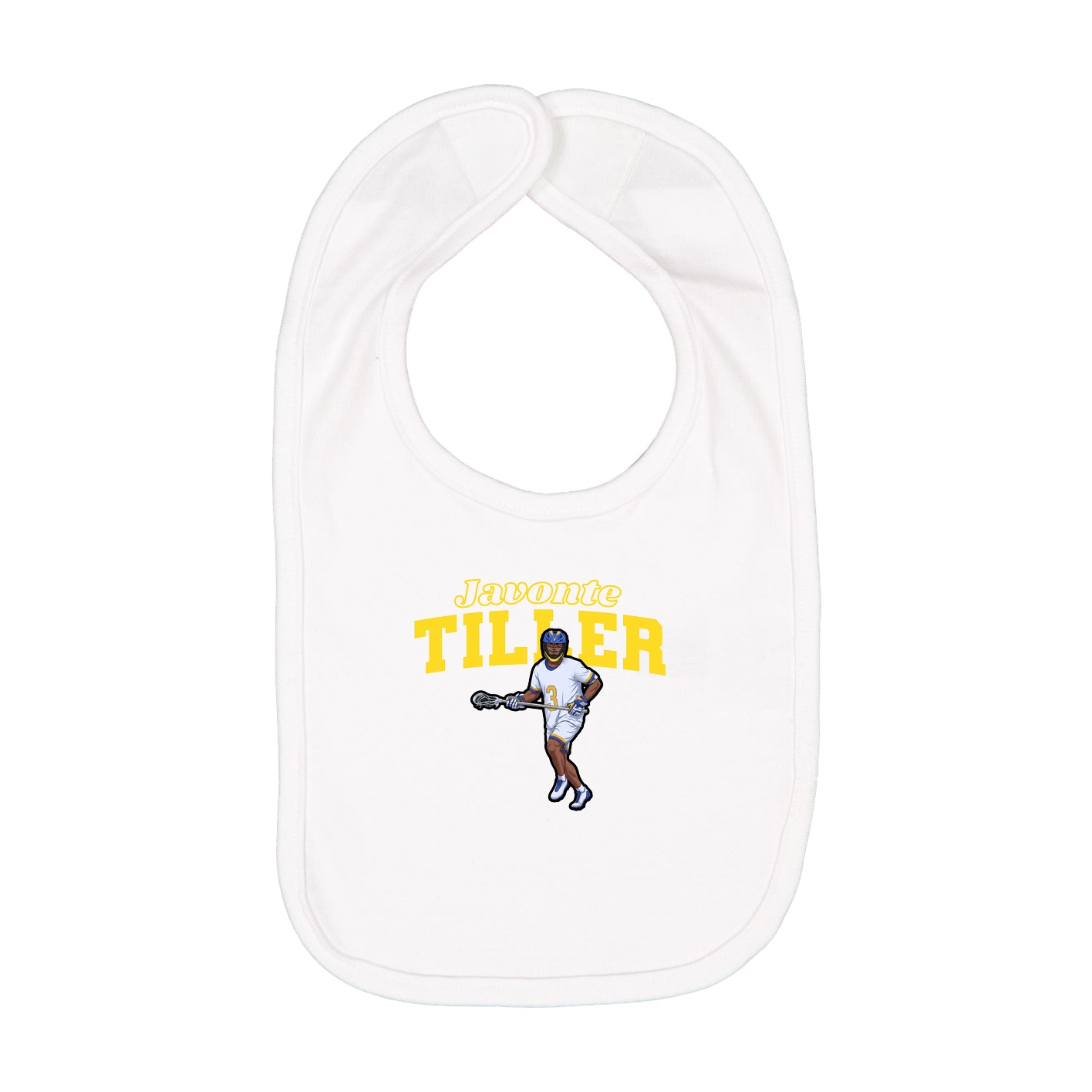 Infant Bib — Name Arch in White