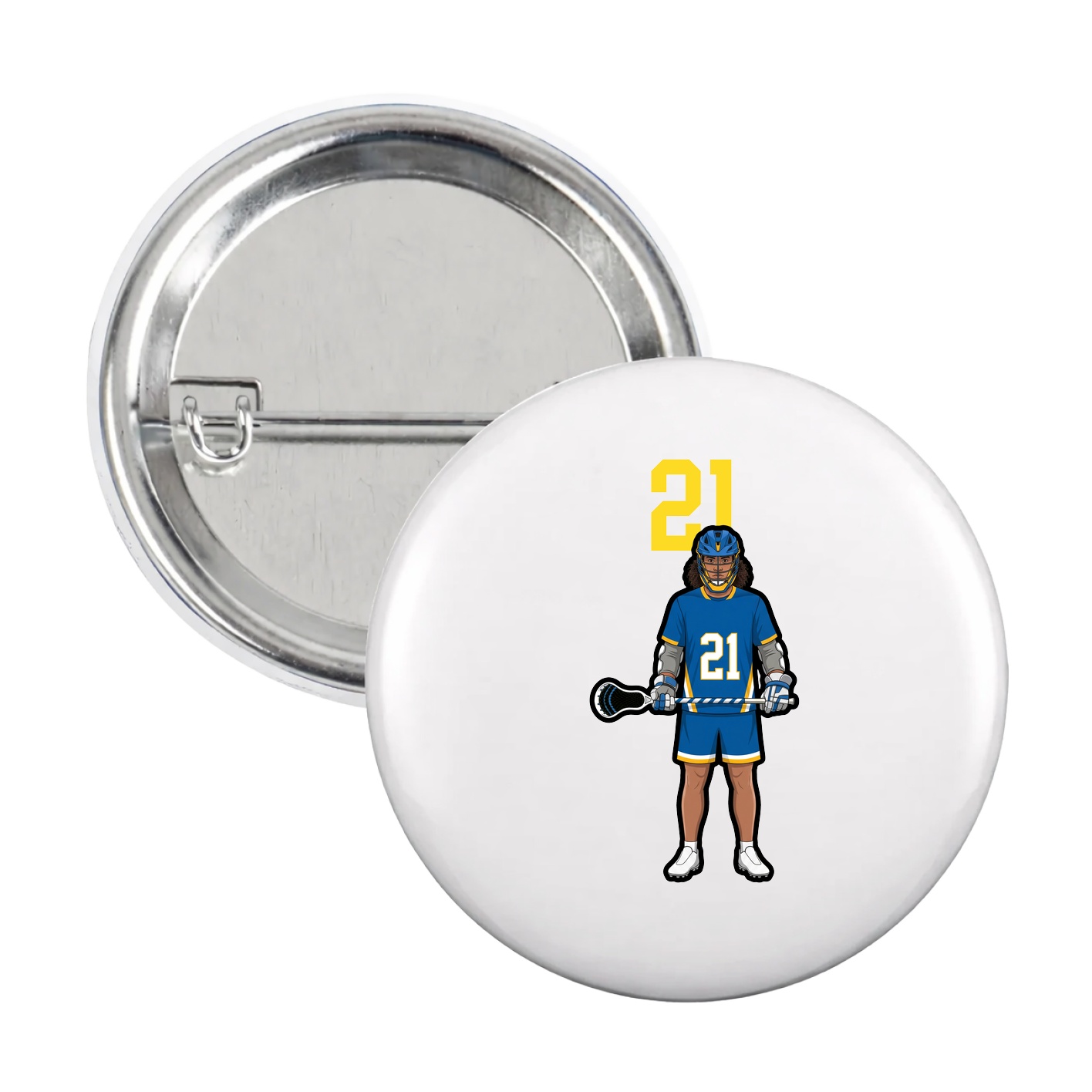 Game Day Button — Number Top in White