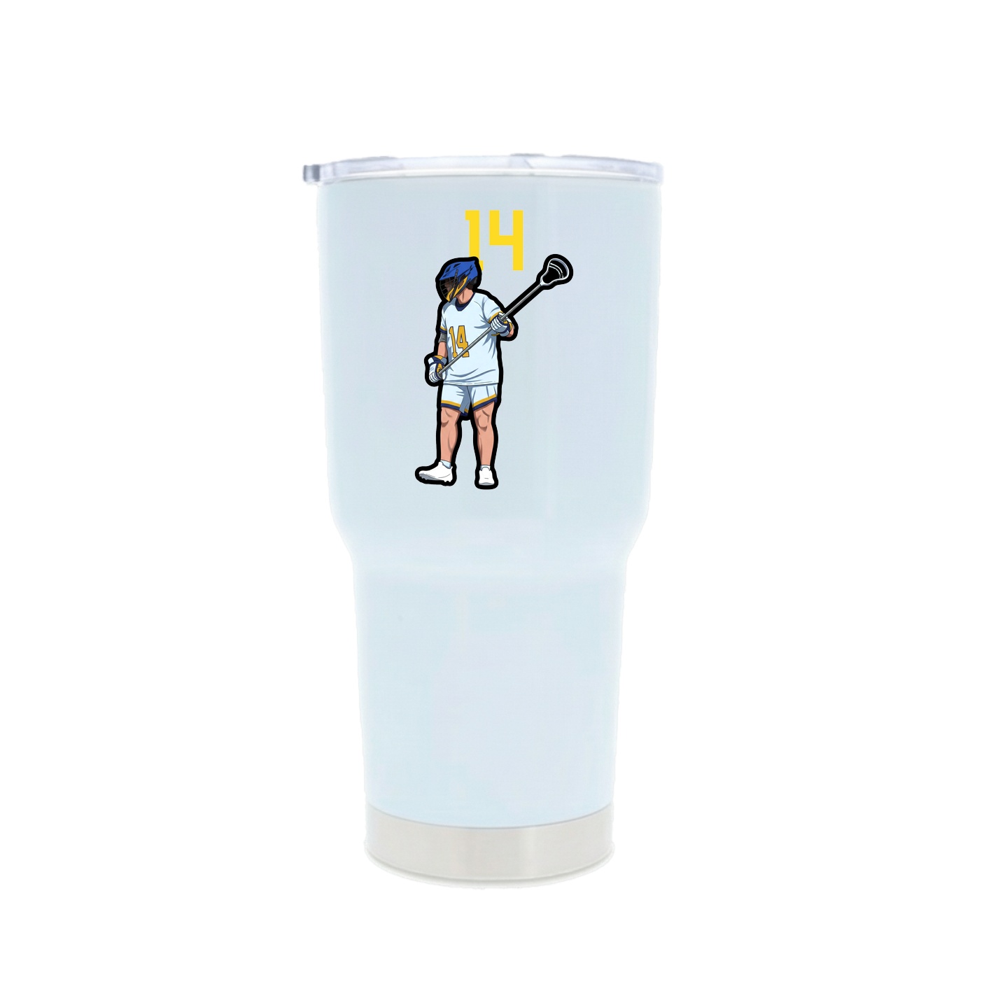 30oz Stainless Steel Tumbler — Number Top in White