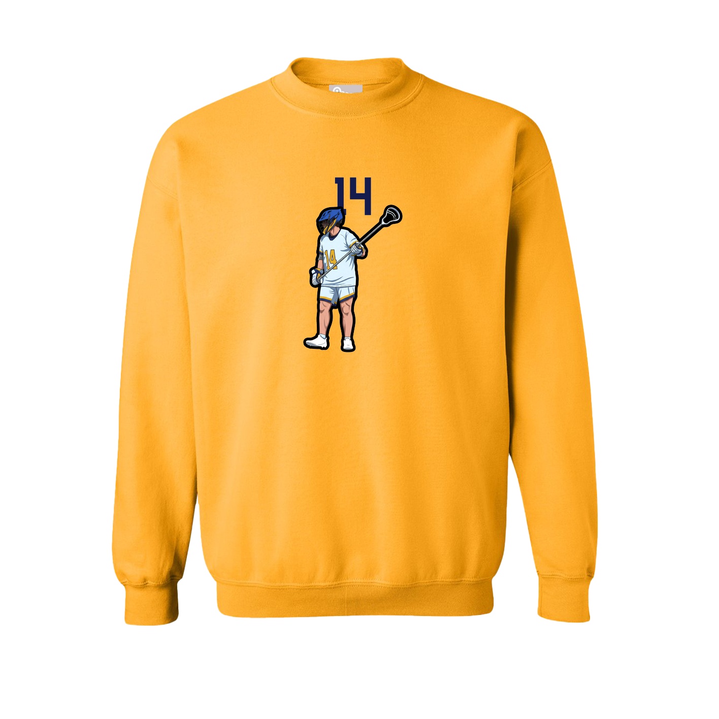 Fleece Crew — Number Top in Gold