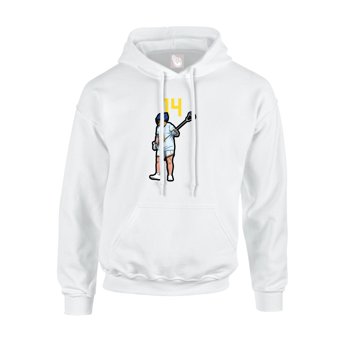 Youth Hoodie — Number Top in White