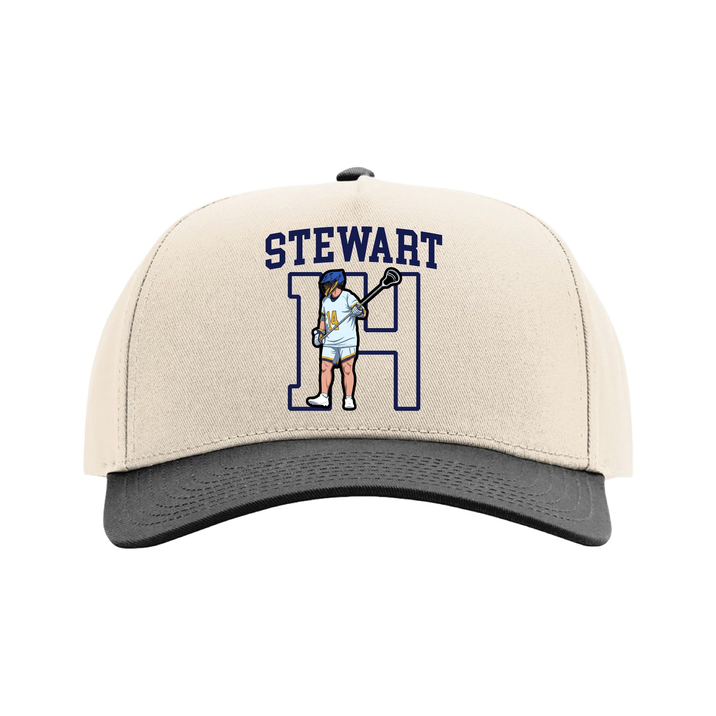 Full Fabric Five-Panel Champ Cap — Shirsey in Cream/Black