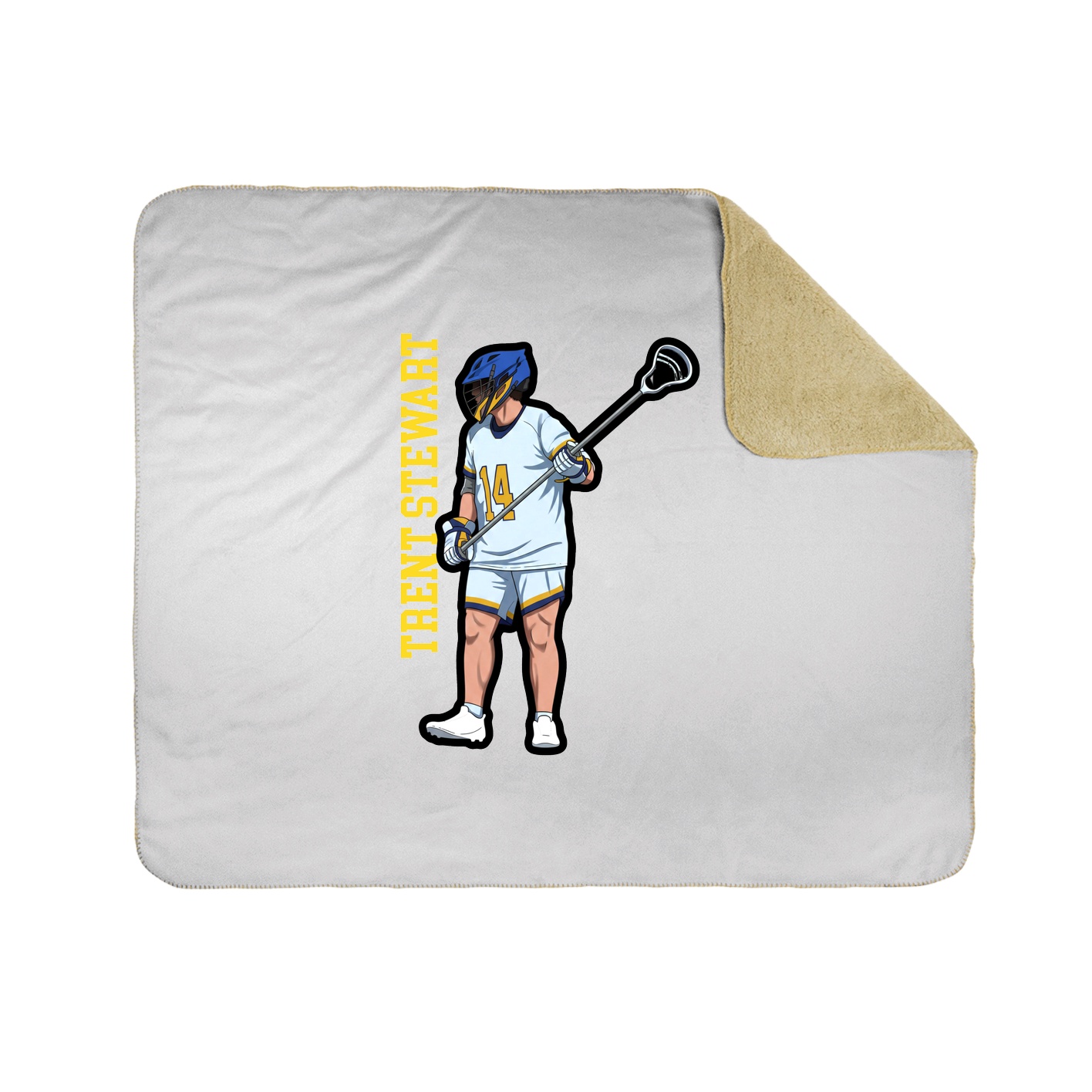 Throw Blanket — Name Vertical in White