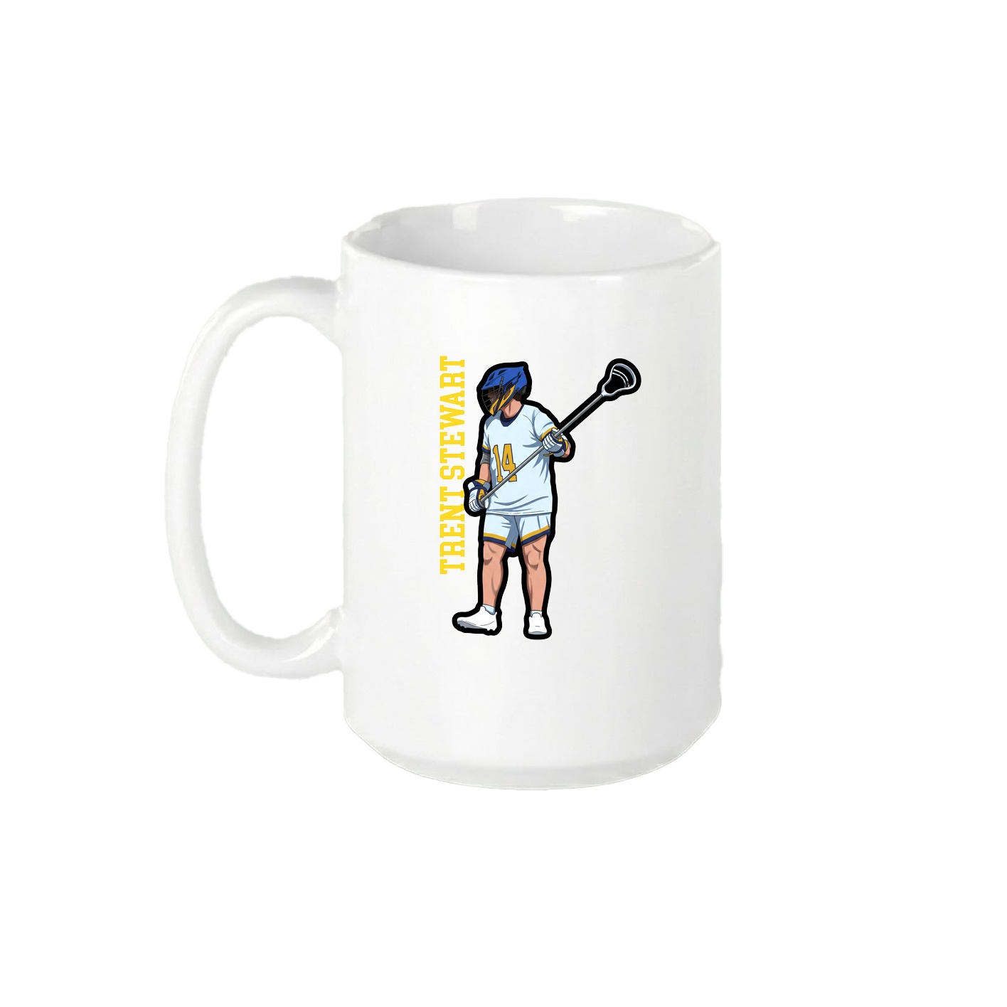 15oz Coffee Mug — Name Vertical in White