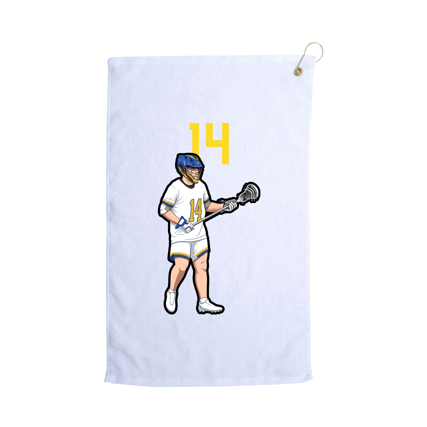 Golf Towel — Number Top in White