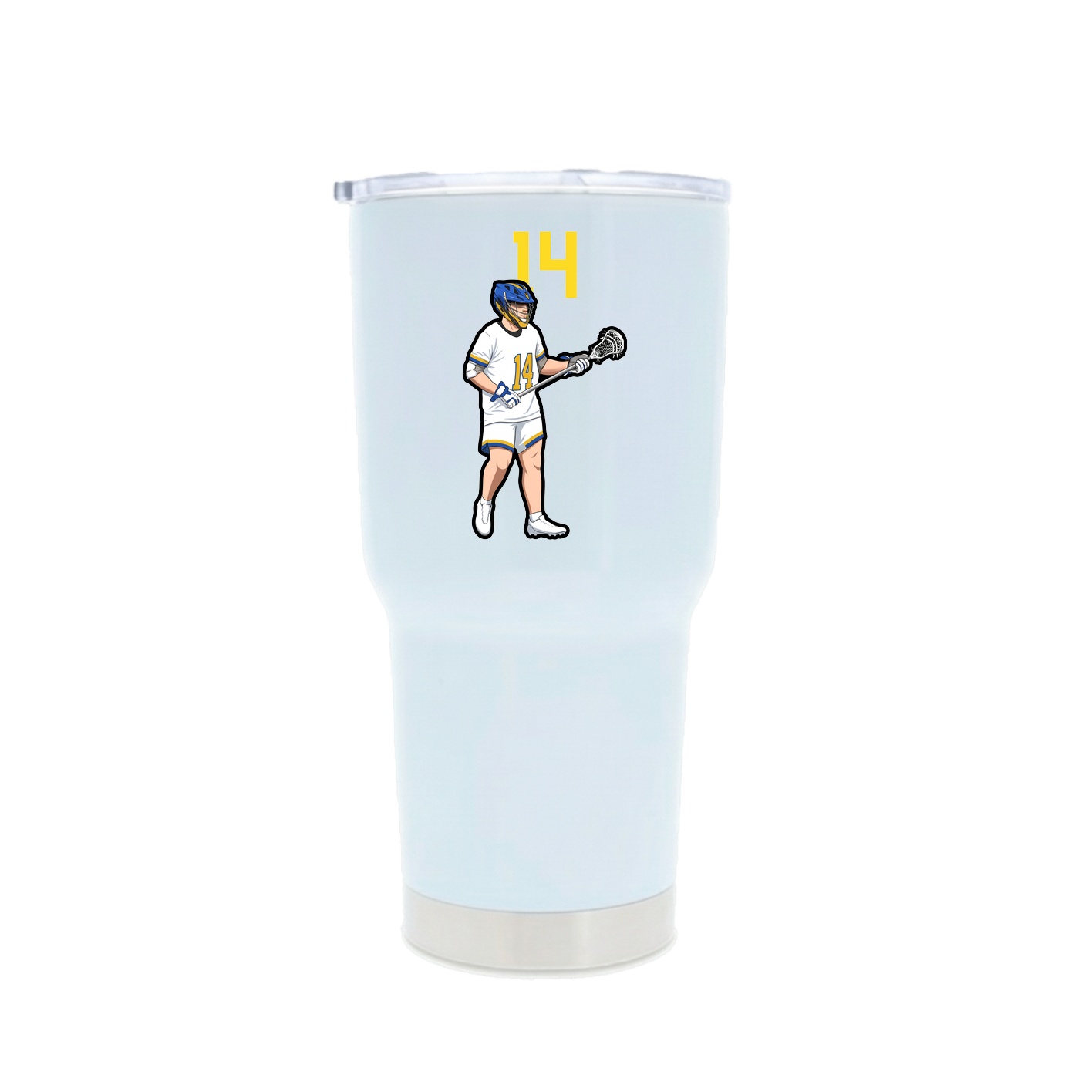 30oz Stainless Steel Tumbler — Number Top in White