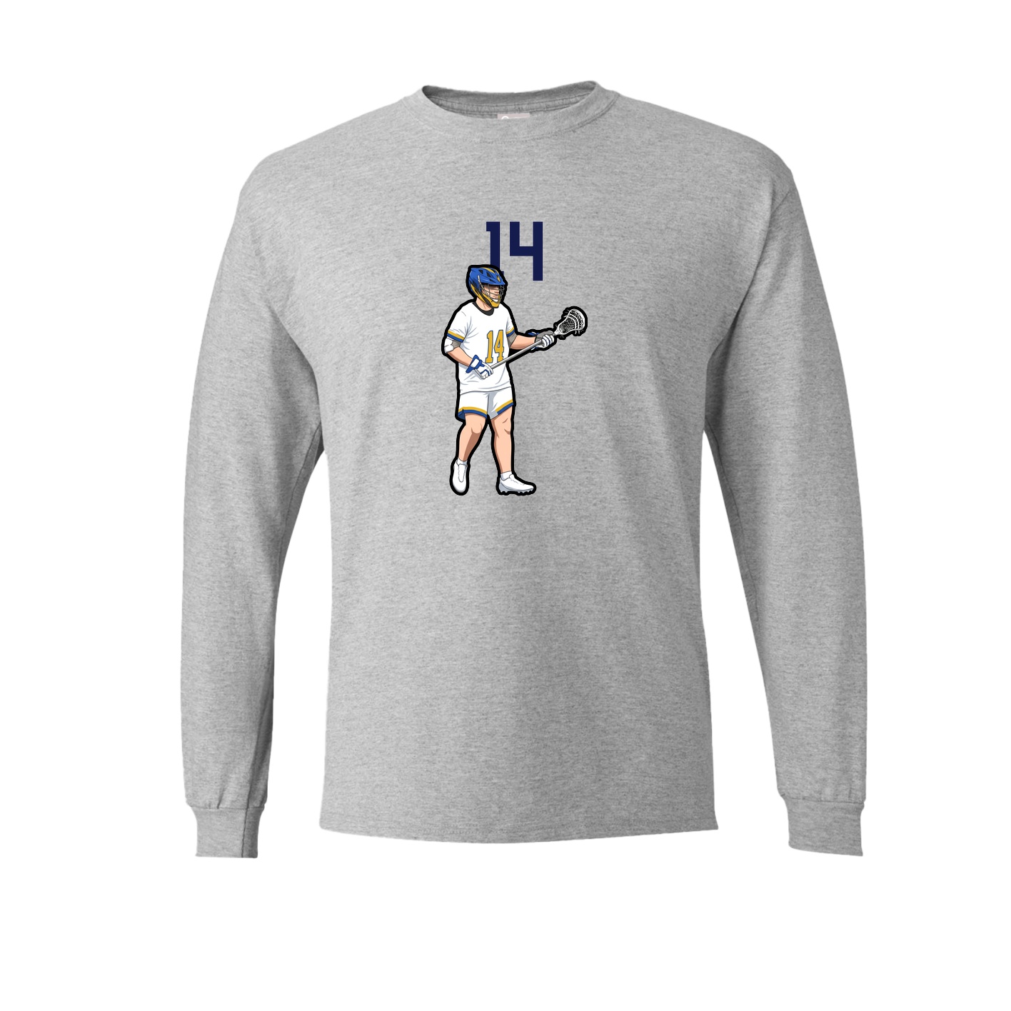 Long Sleeve Tee — Number Top in Grey