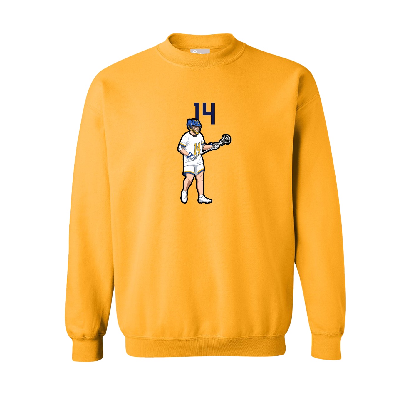 Fleece Crew — Number Top in Gold