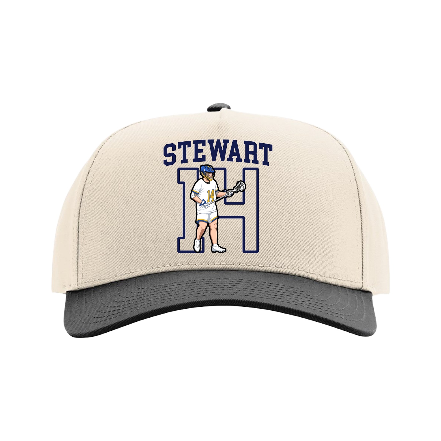 Full Fabric Five-Panel Champ Cap — Shirsey in Cream/Black
