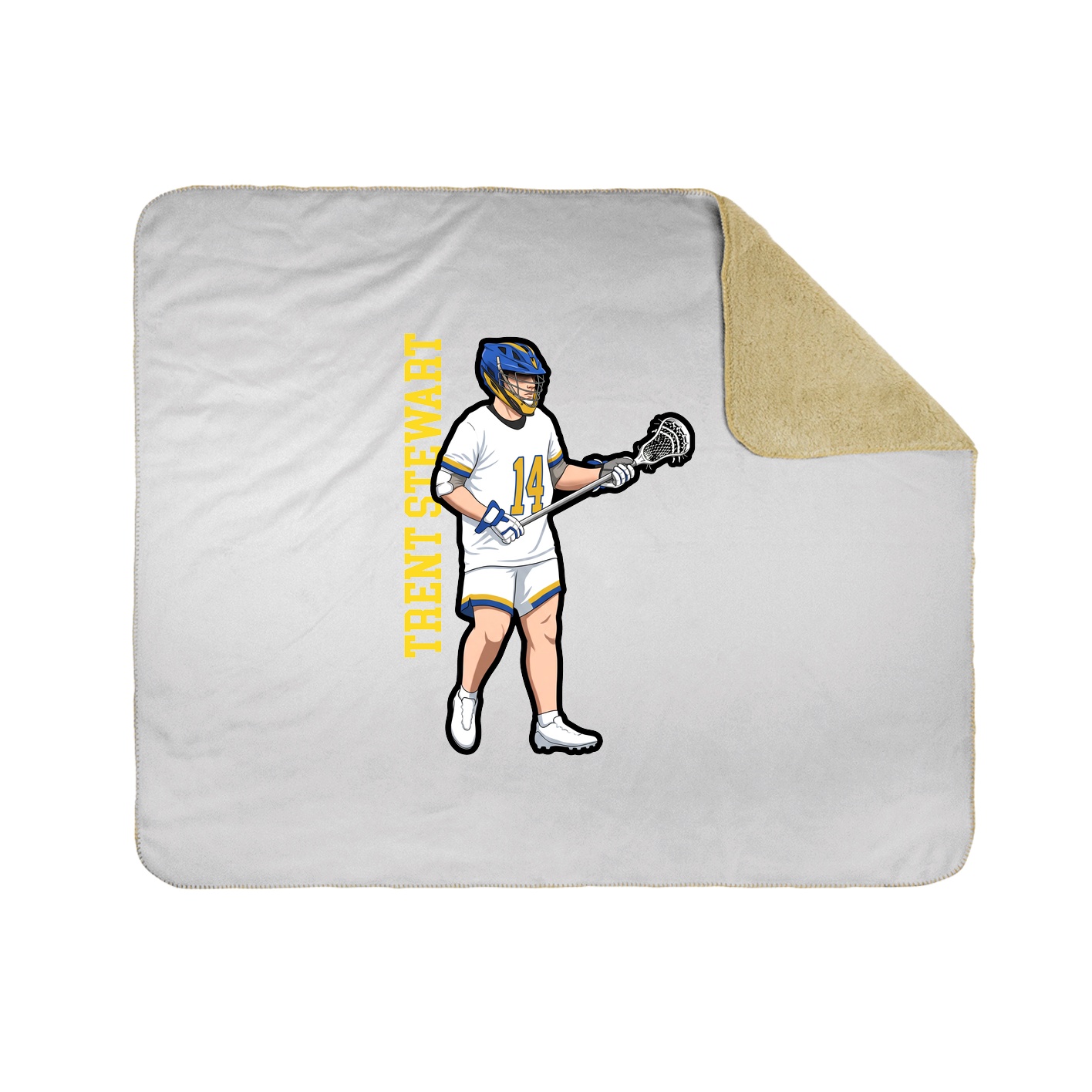 Throw Blanket — Name Vertical in White