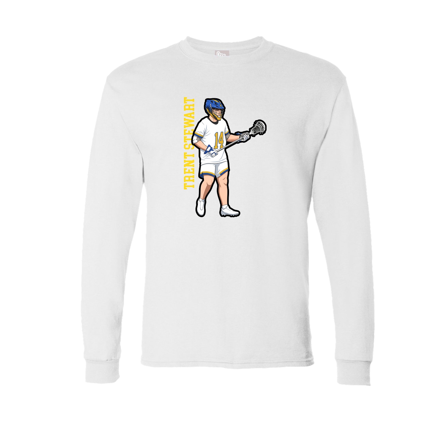 Long Sleeve Tee — Name Vertical in White