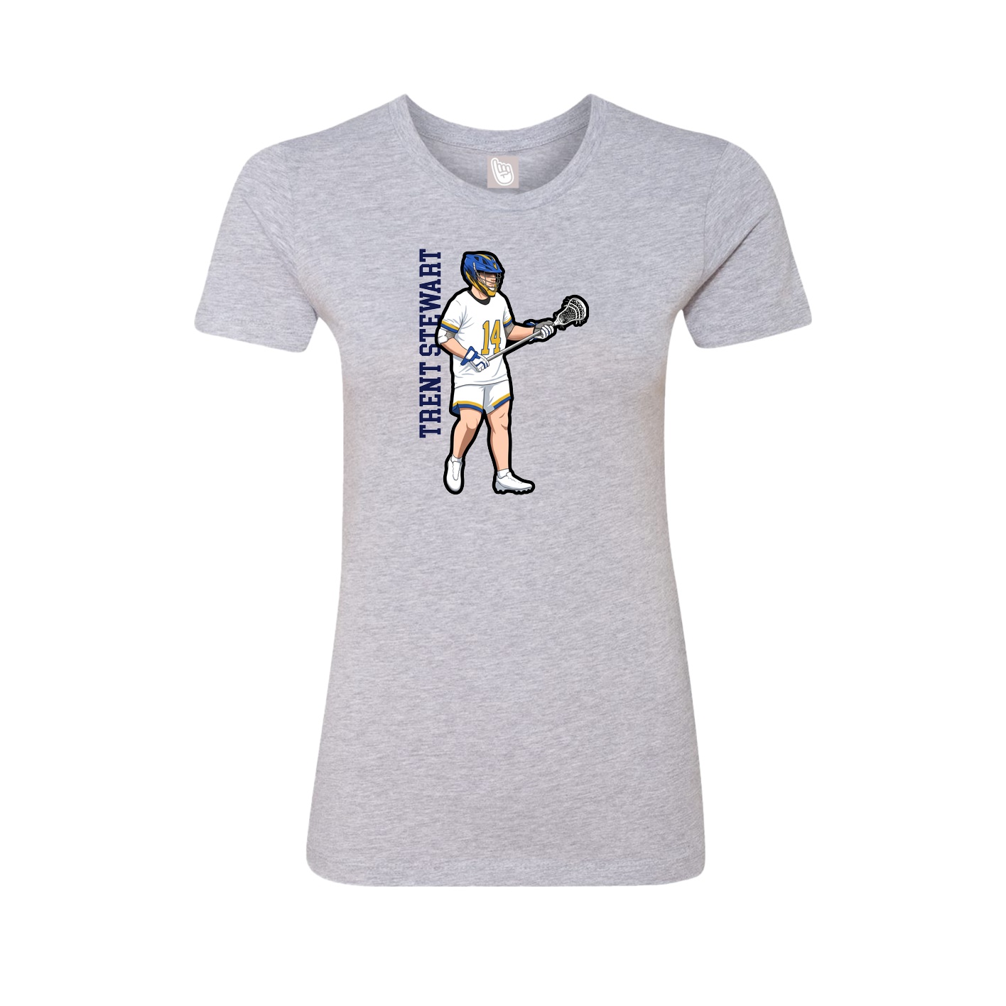 Womens Tee — Name Vertical in Grey