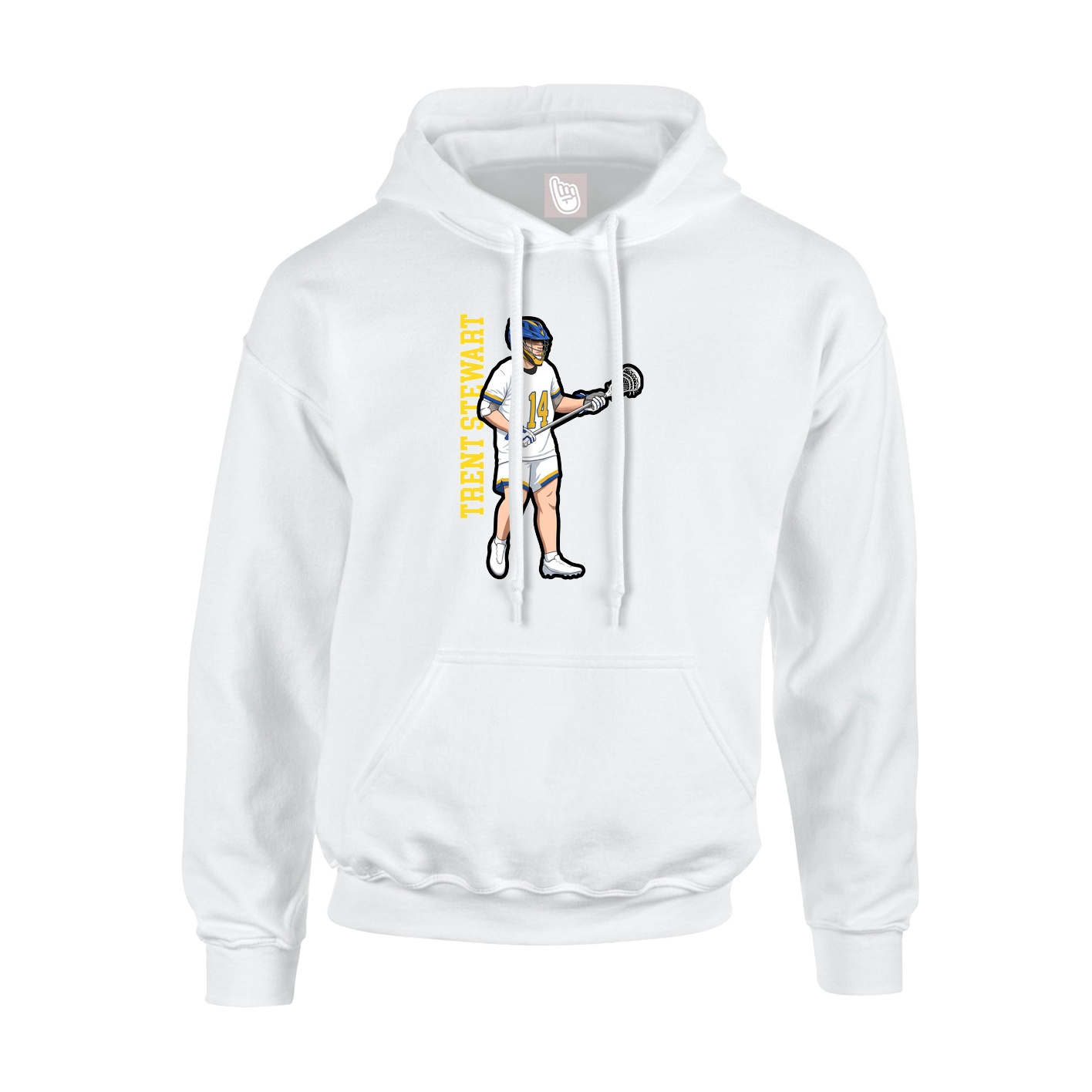 Youth Hoodie — Name Vertical in White