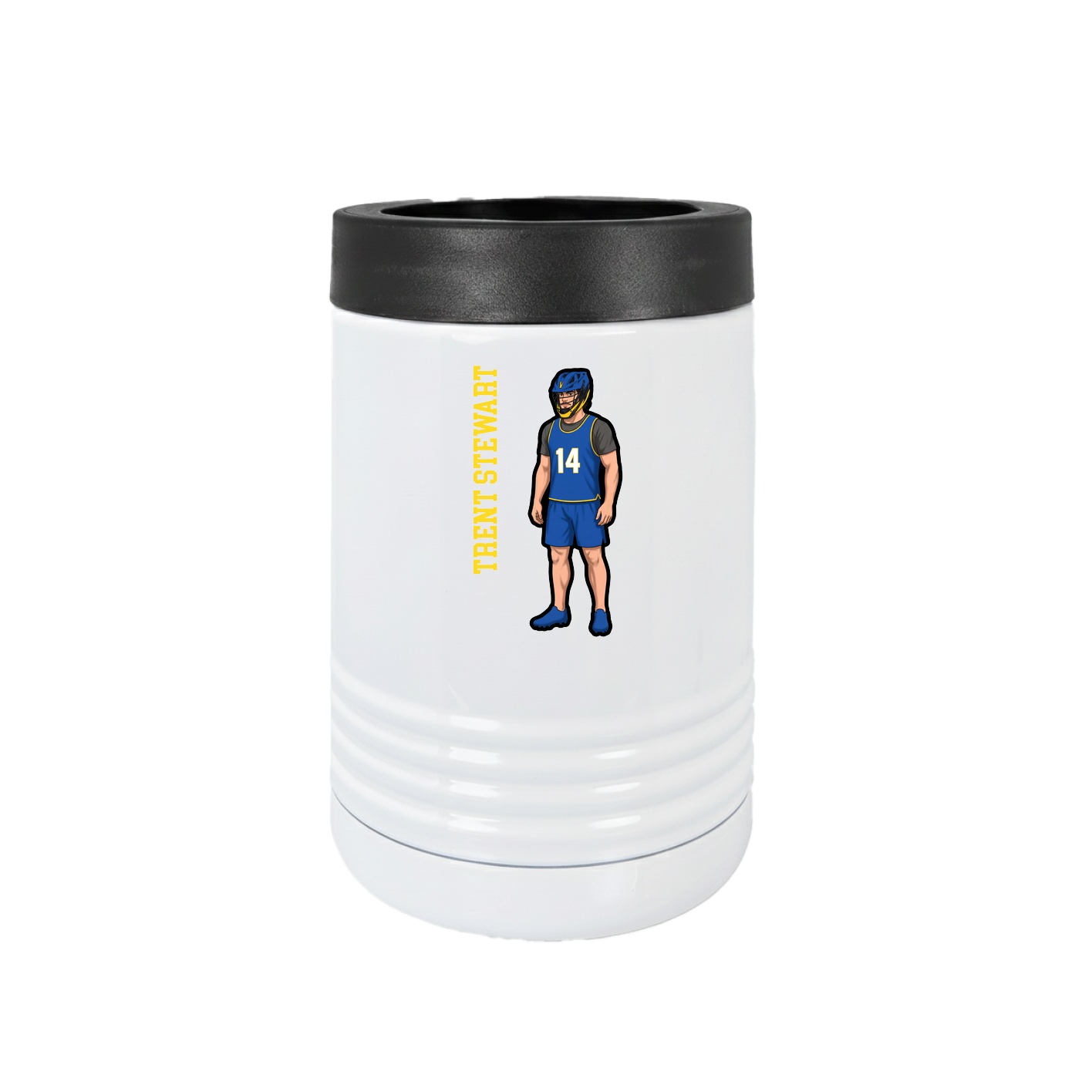 Beverage Holder — Name Vertical in White