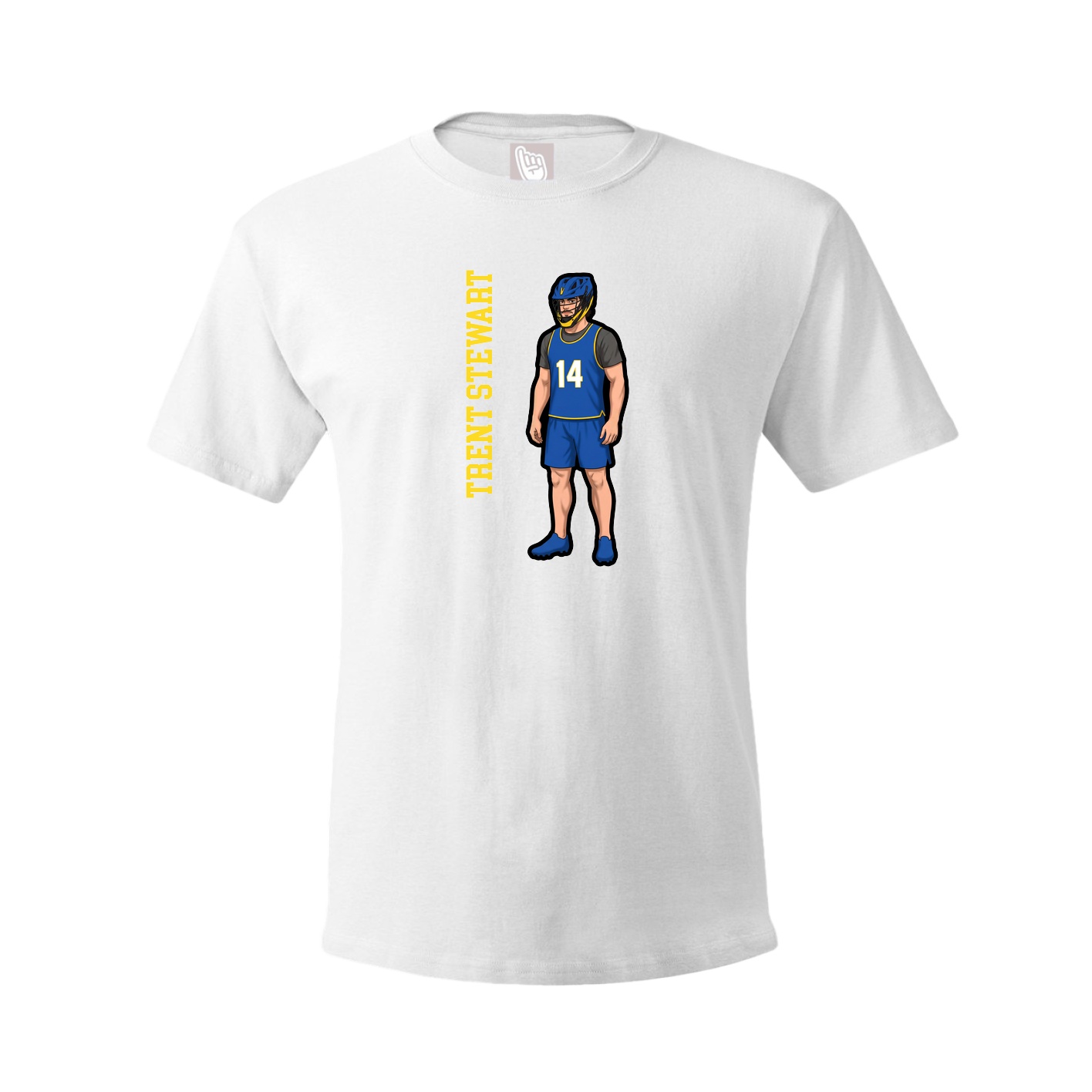 Youth Tee — Name Vertical in White
