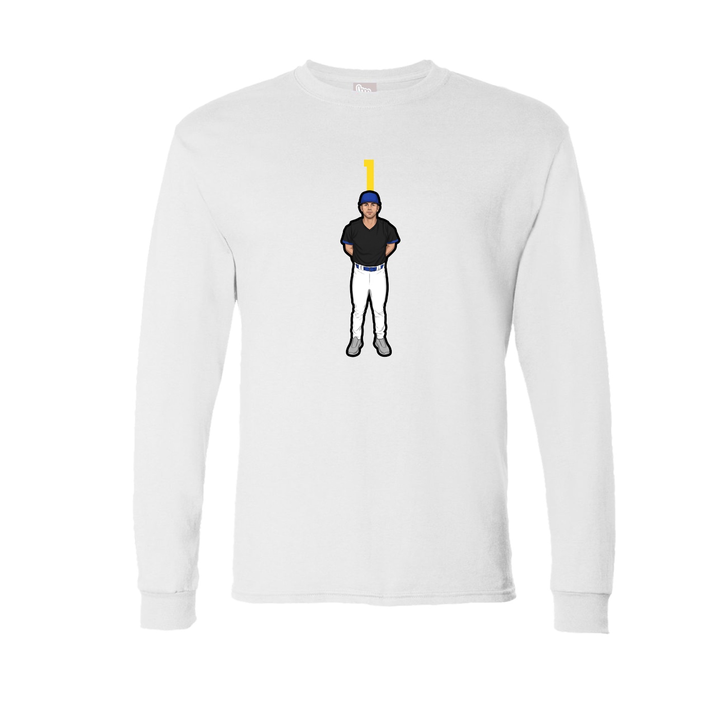 Long Sleeve Tee — Number Top in White