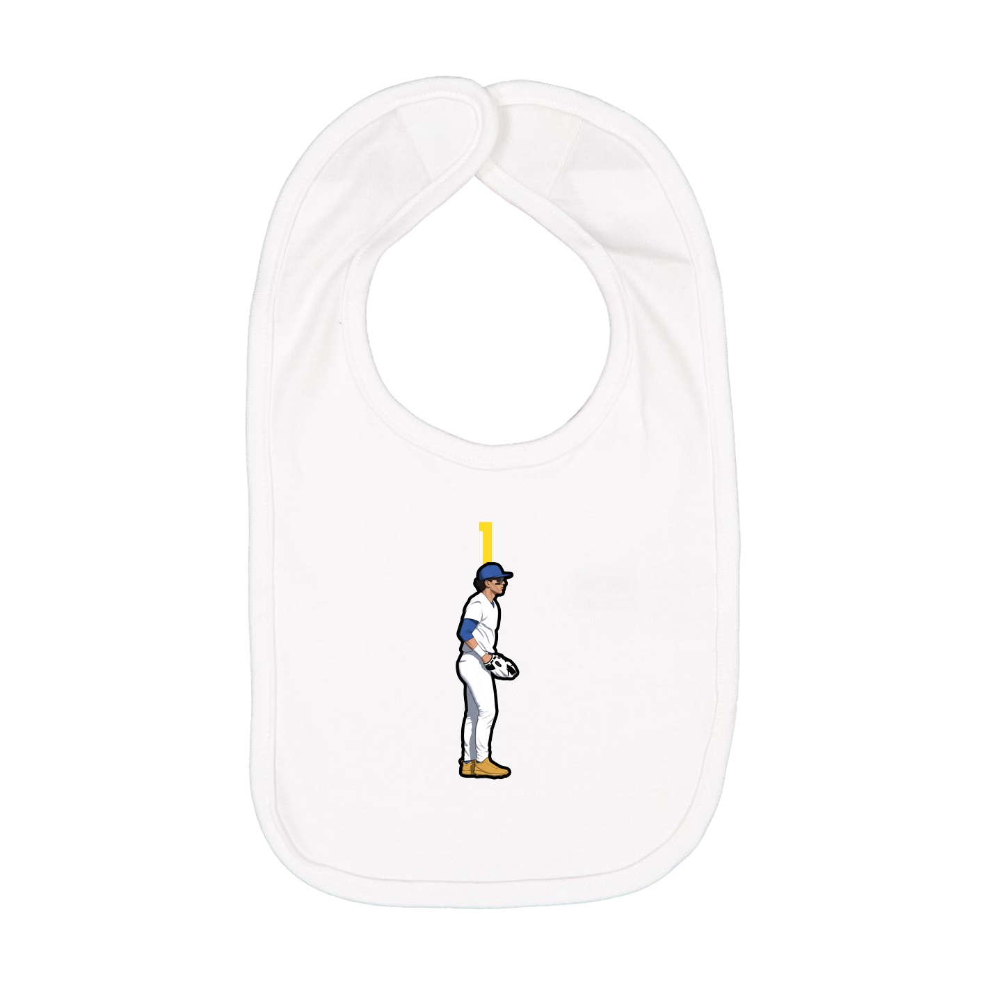 Infant Bib — Number Top in White