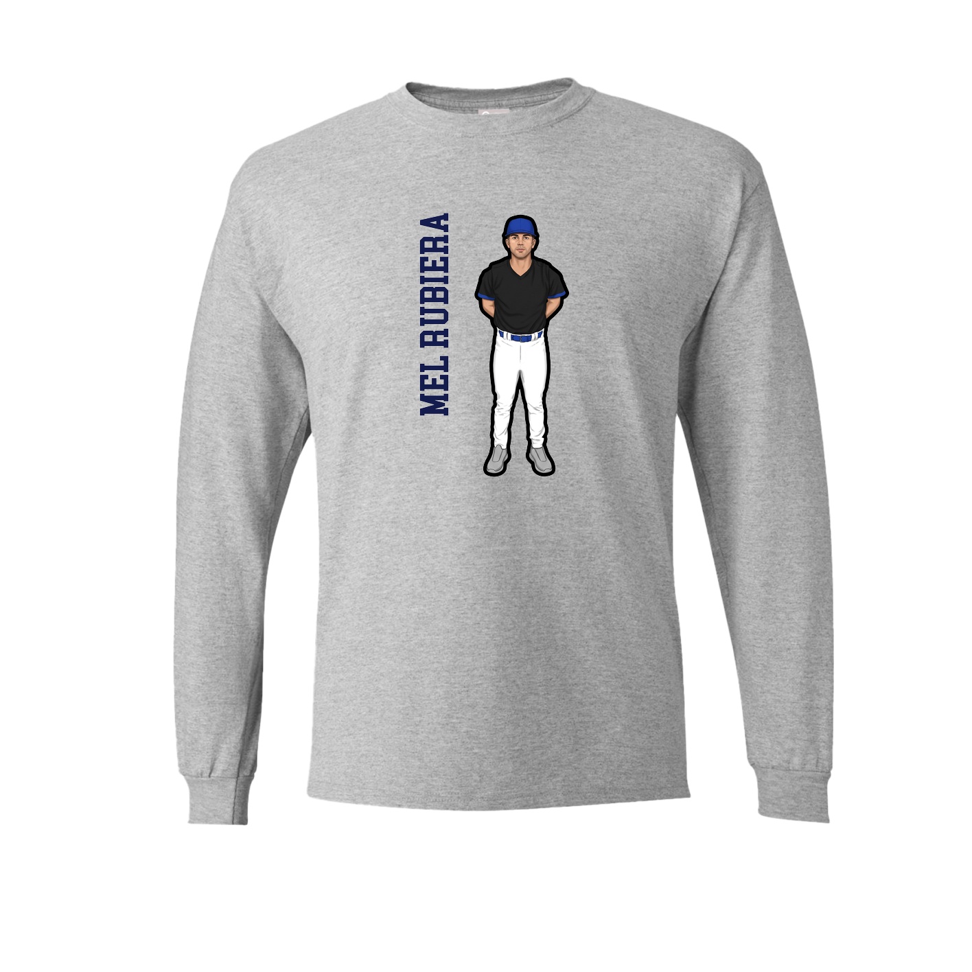 Long Sleeve Tee — Name Vertical in Grey