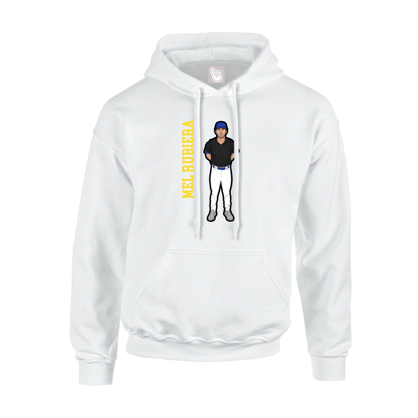 Youth Hoodie — Name Vertical in White