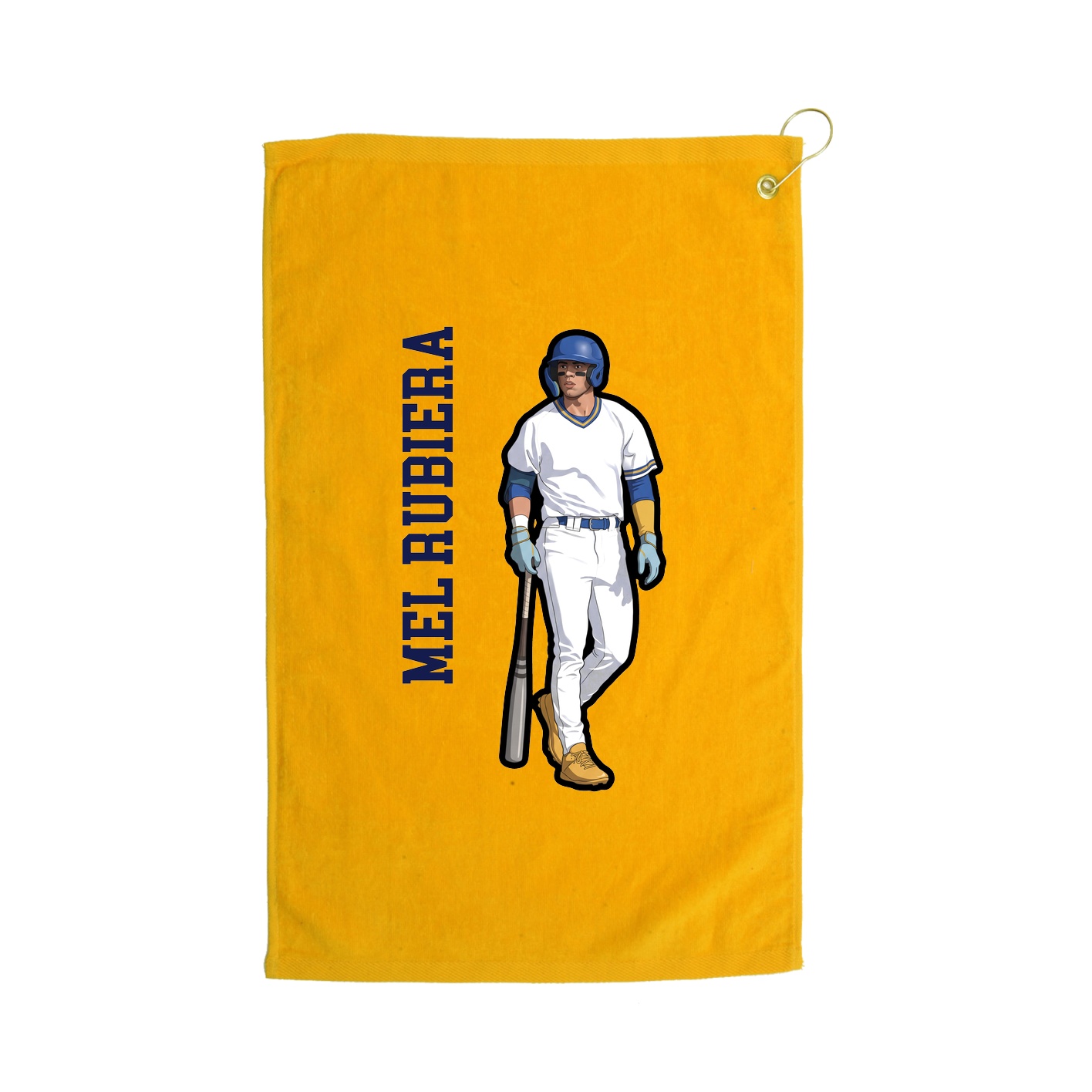 Golf Towel — Name Vertical in Gold