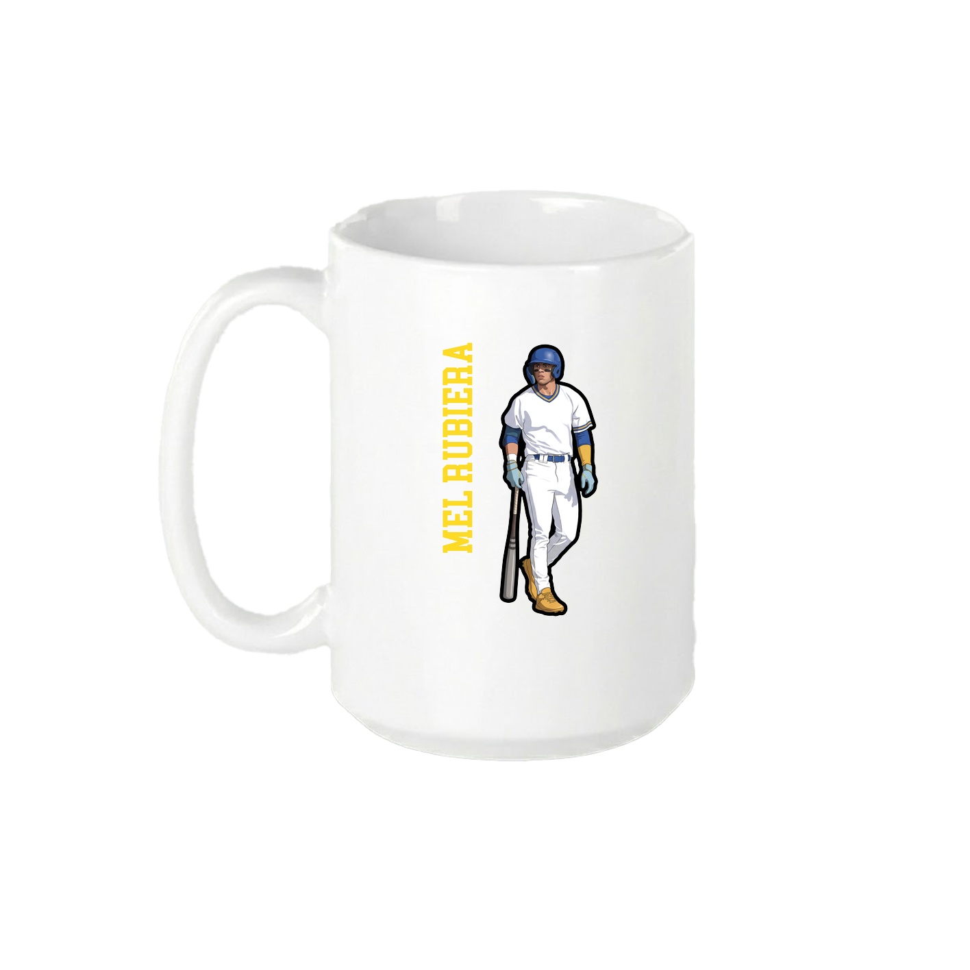 15oz Coffee Mug — Name Vertical in White