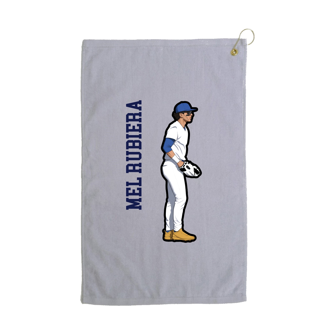 Golf Towel — Name Vertical in Grey