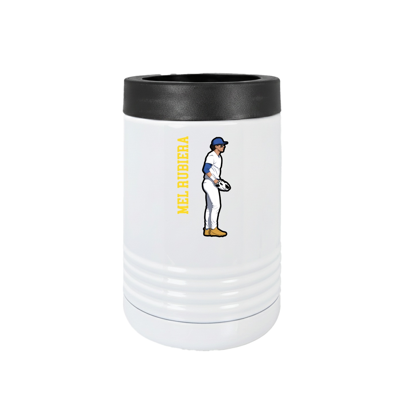 Beverage Holder — Name Vertical in White