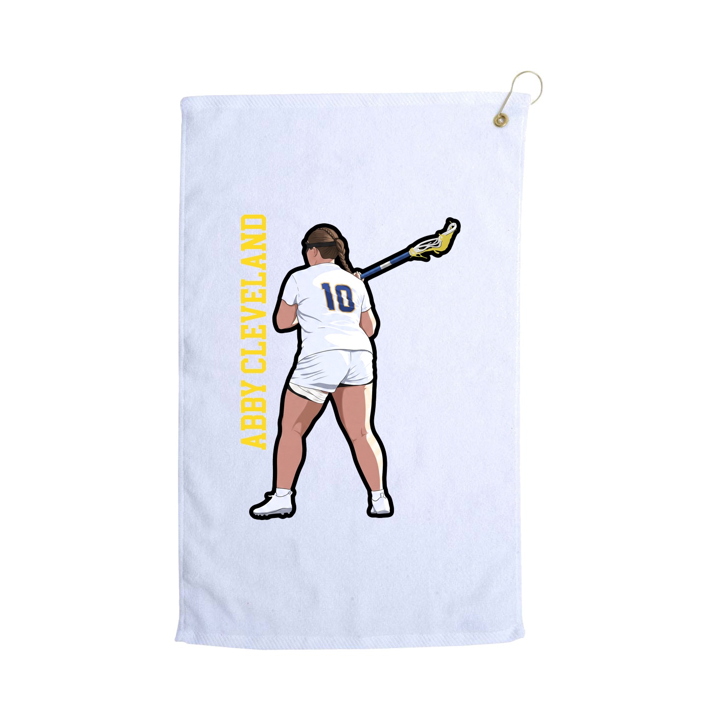 Golf Towel — Name Vertical in White
