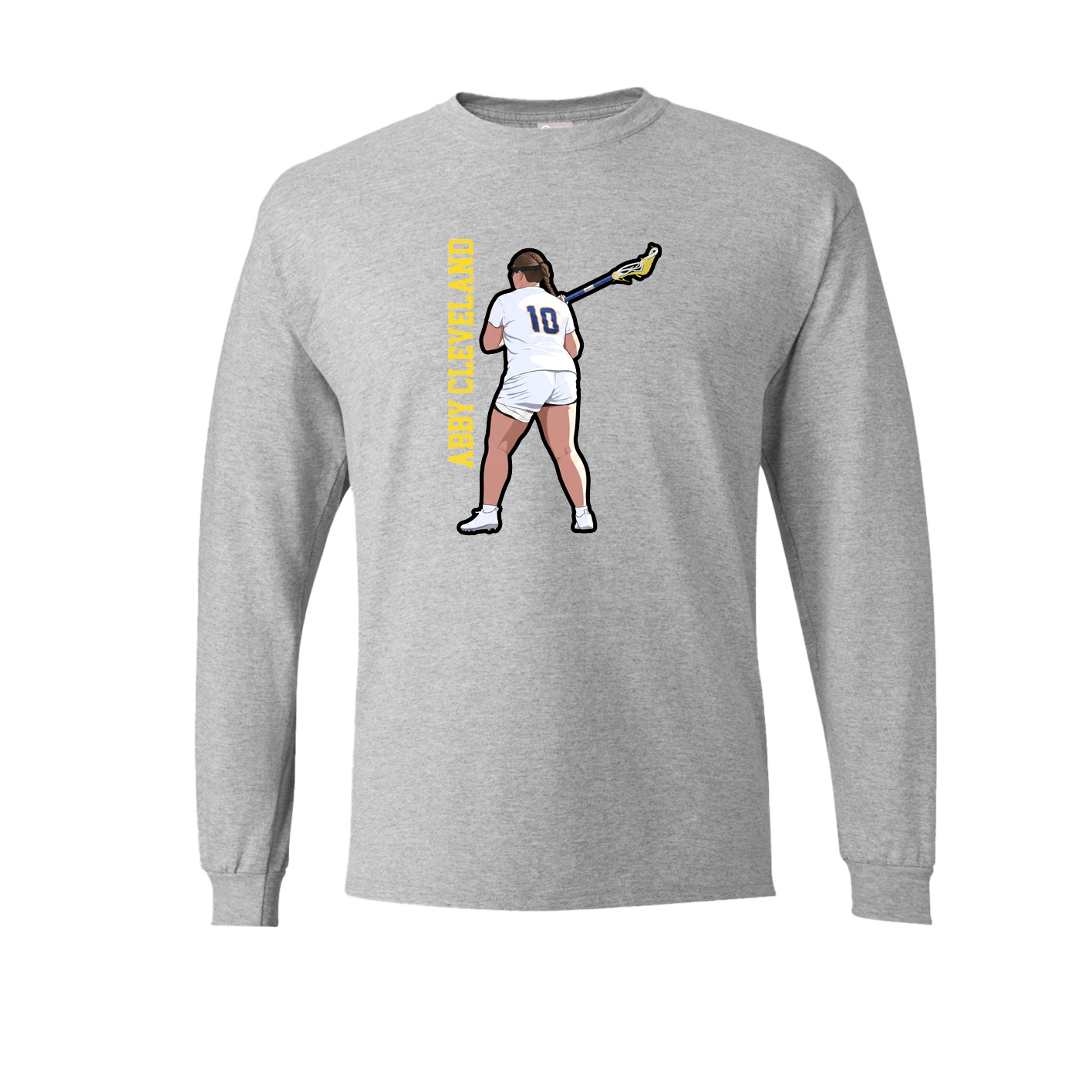 Long Sleeve Tee — Name Vertical in Grey