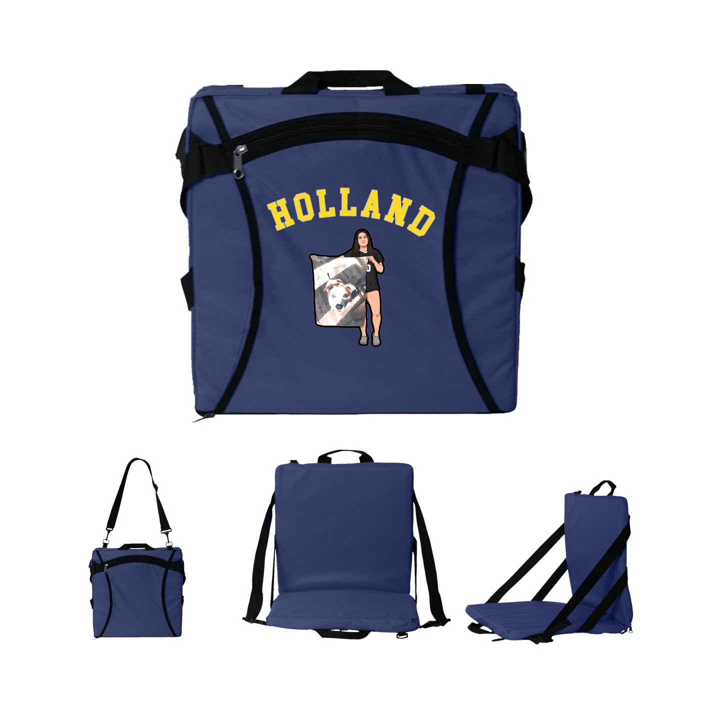 Folding Stadium Seat — Shirsey Arch in Navy