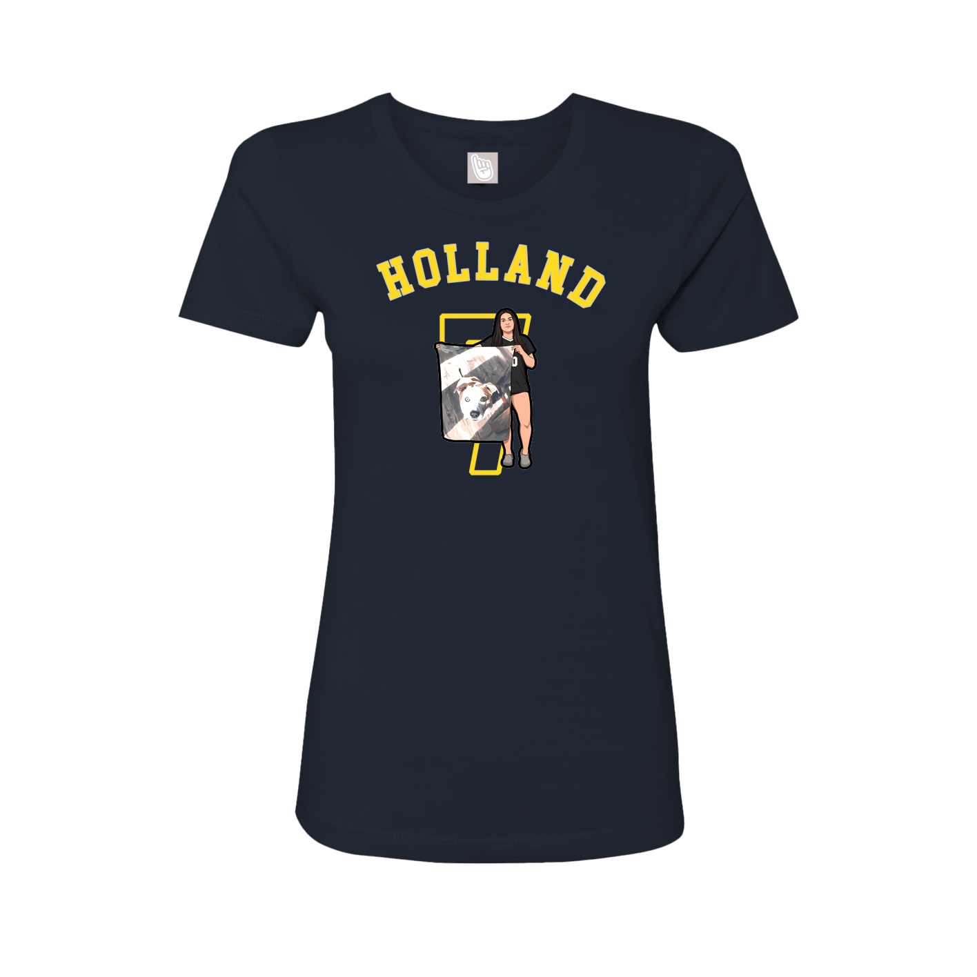 Fitted Women's Tee — Shirsey Arch in Navy